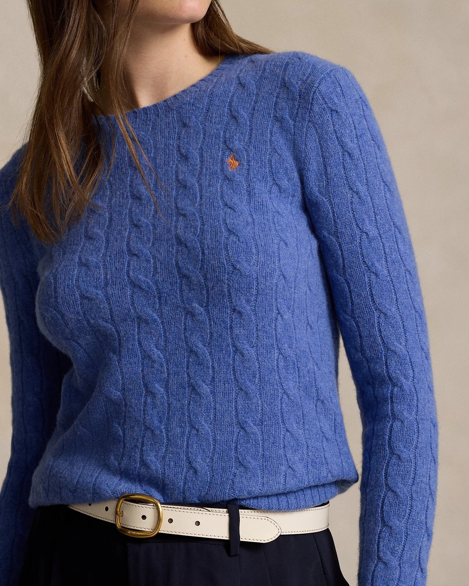 Cable-Knit Wool-Cashmere Sweater - Blue