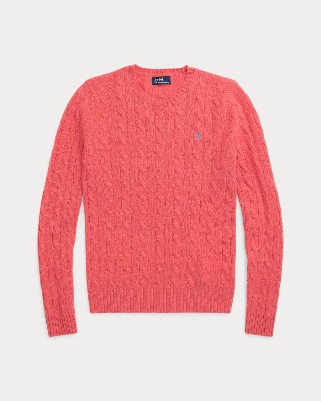 Cable-Knit Wool-Cashmere Sweater - Coral
