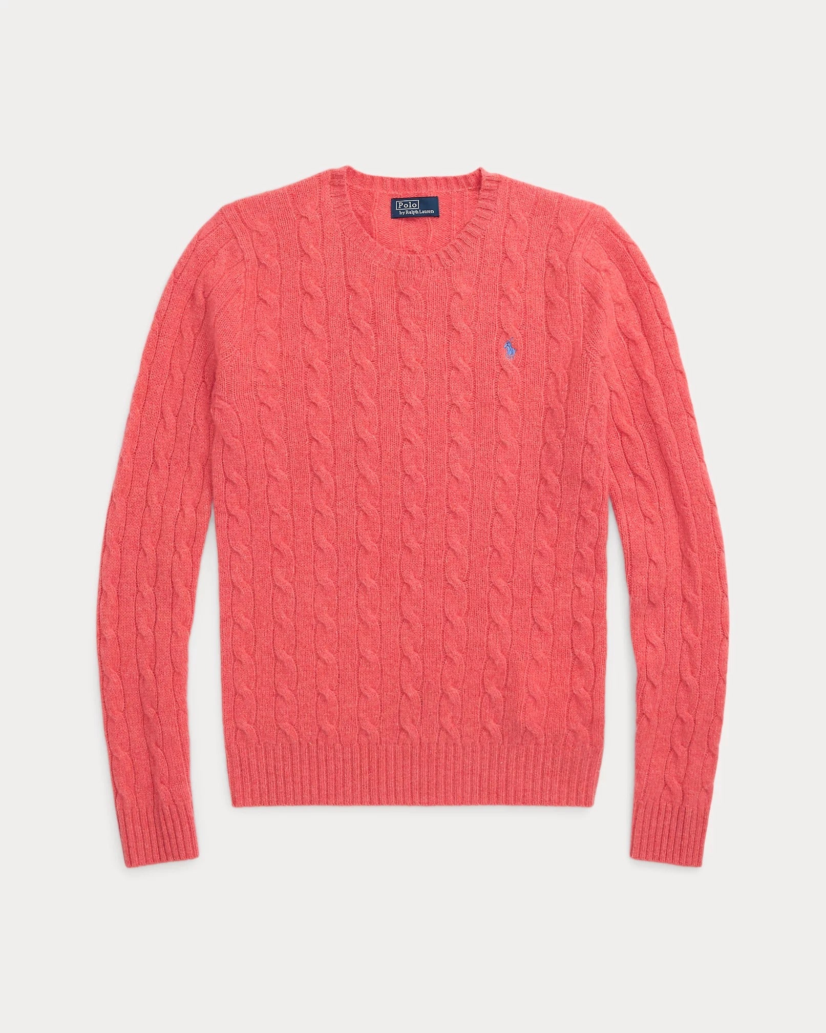 Cable-Knit Wool-Cashmere Sweater - Coral