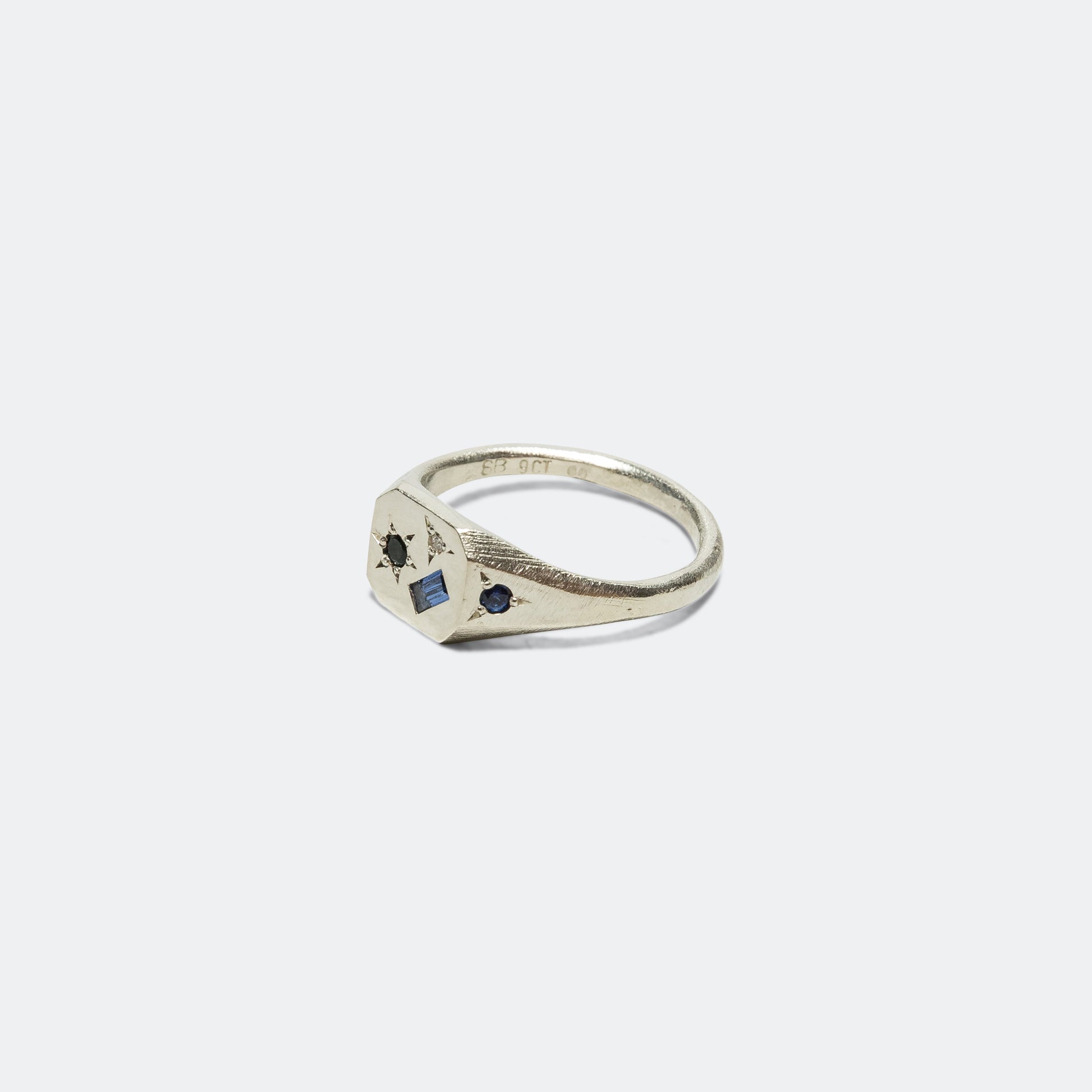 Blue Difficult Ring - 9ct White Gold