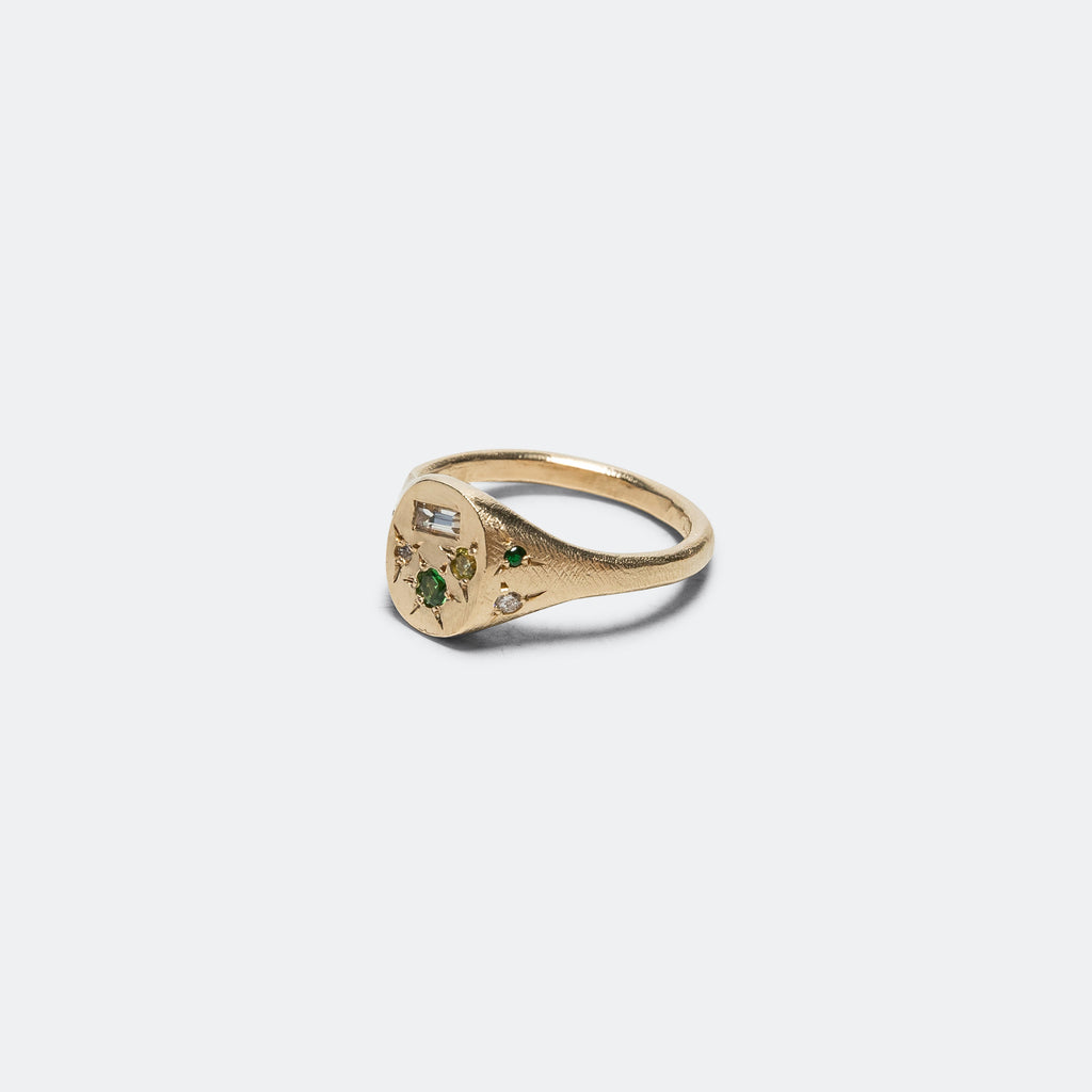 Spazio Ring - 9ct Yellow Gold/Green