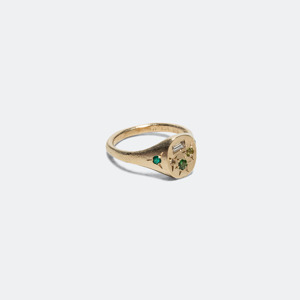 Spazio Ring - 9ct Yellow Gold/Green