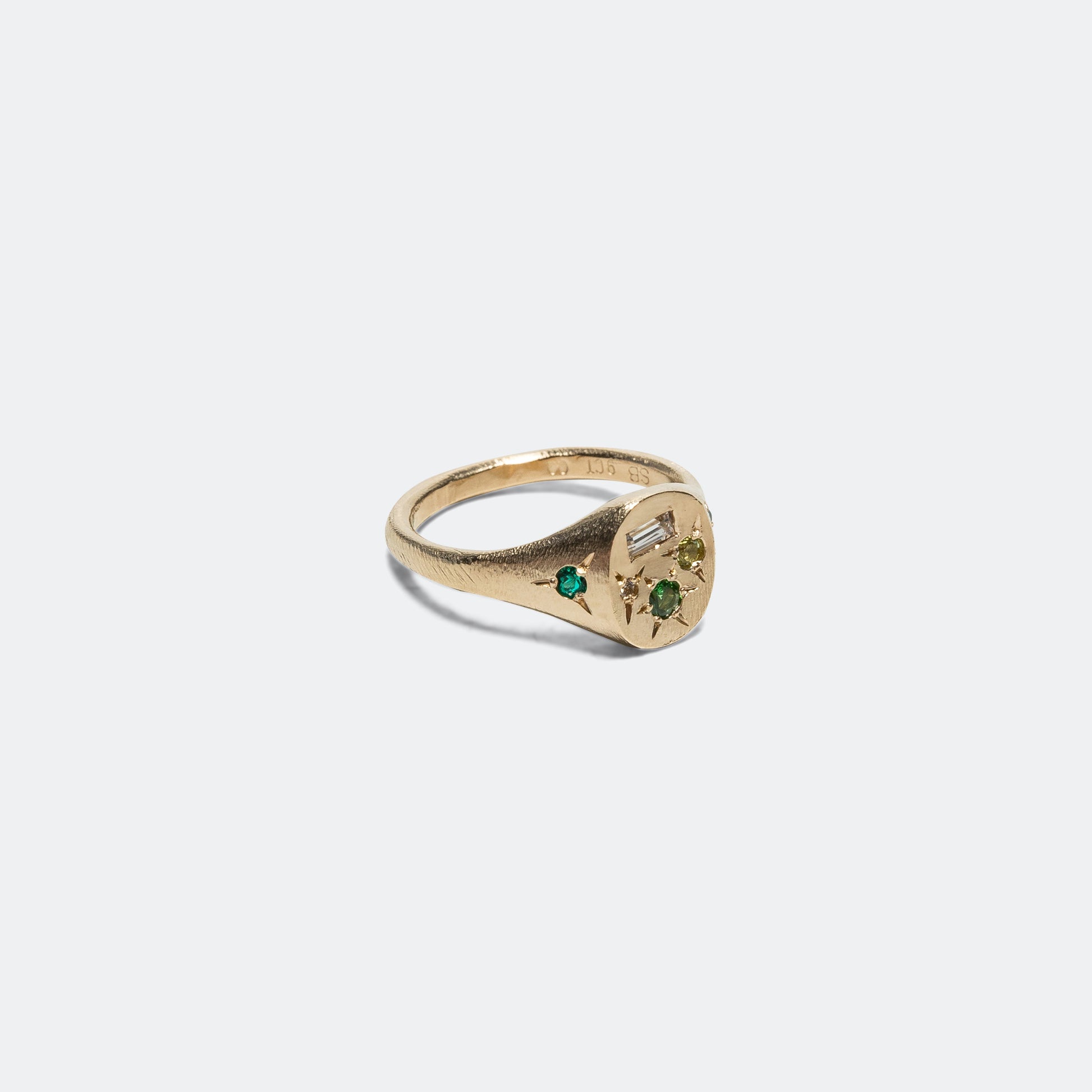 Spazio Ring - 9ct Yellow Gold/Green