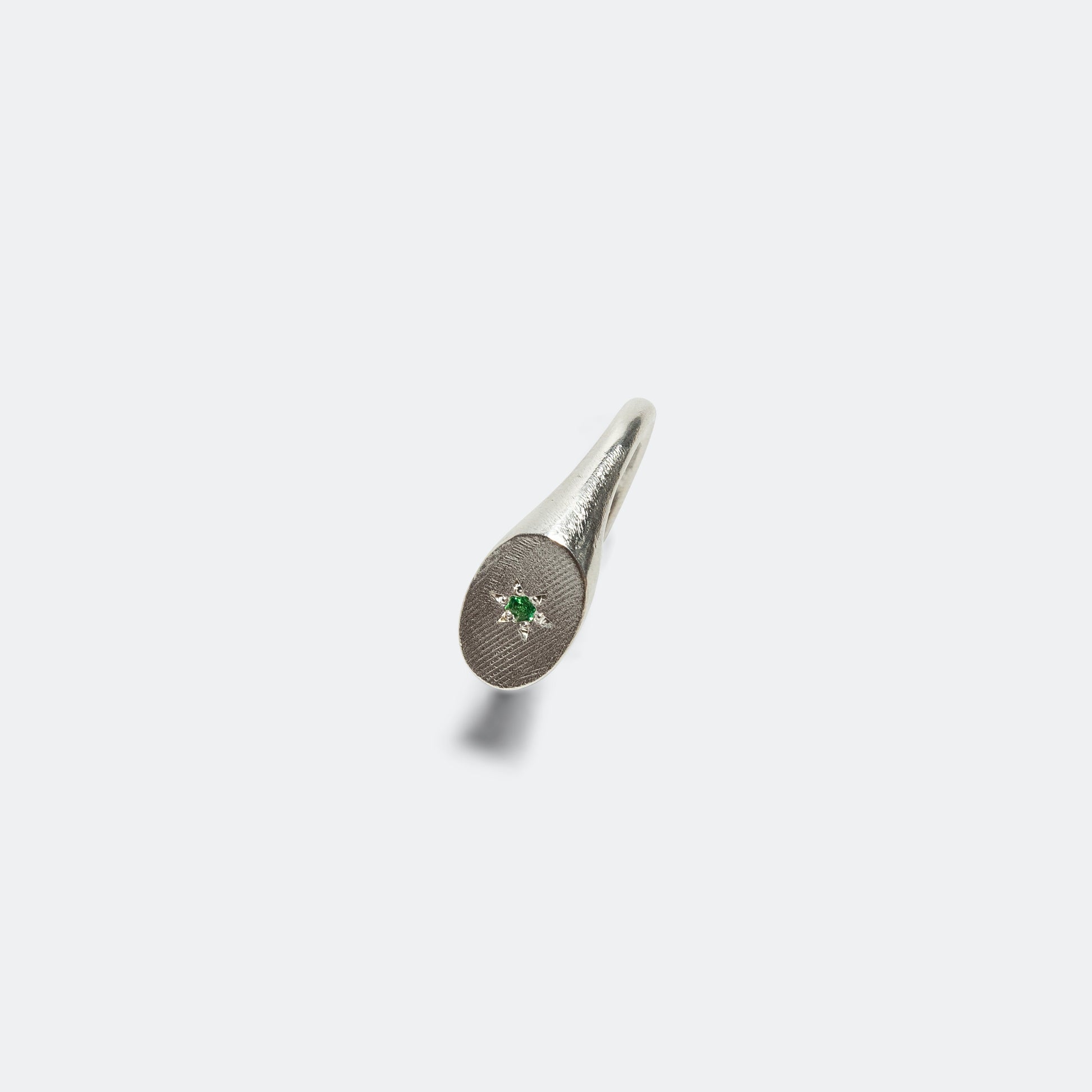 Simple Oval Ring - 925 Silver/Green