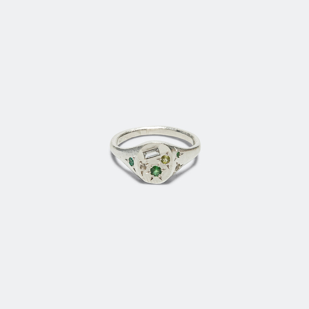 Spazio Ring - 925 Silver/Green