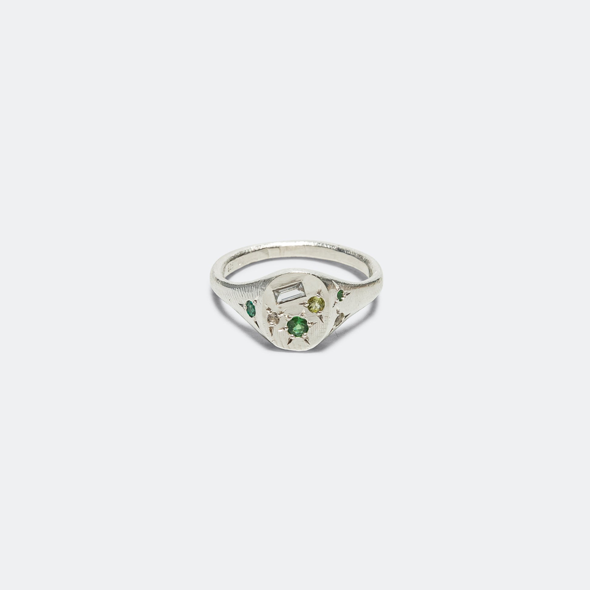 Spazio Ring - 925 Silver/Green