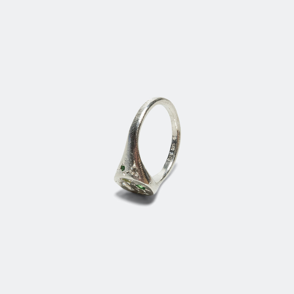 Spazio Ring - 925 Silver/Green