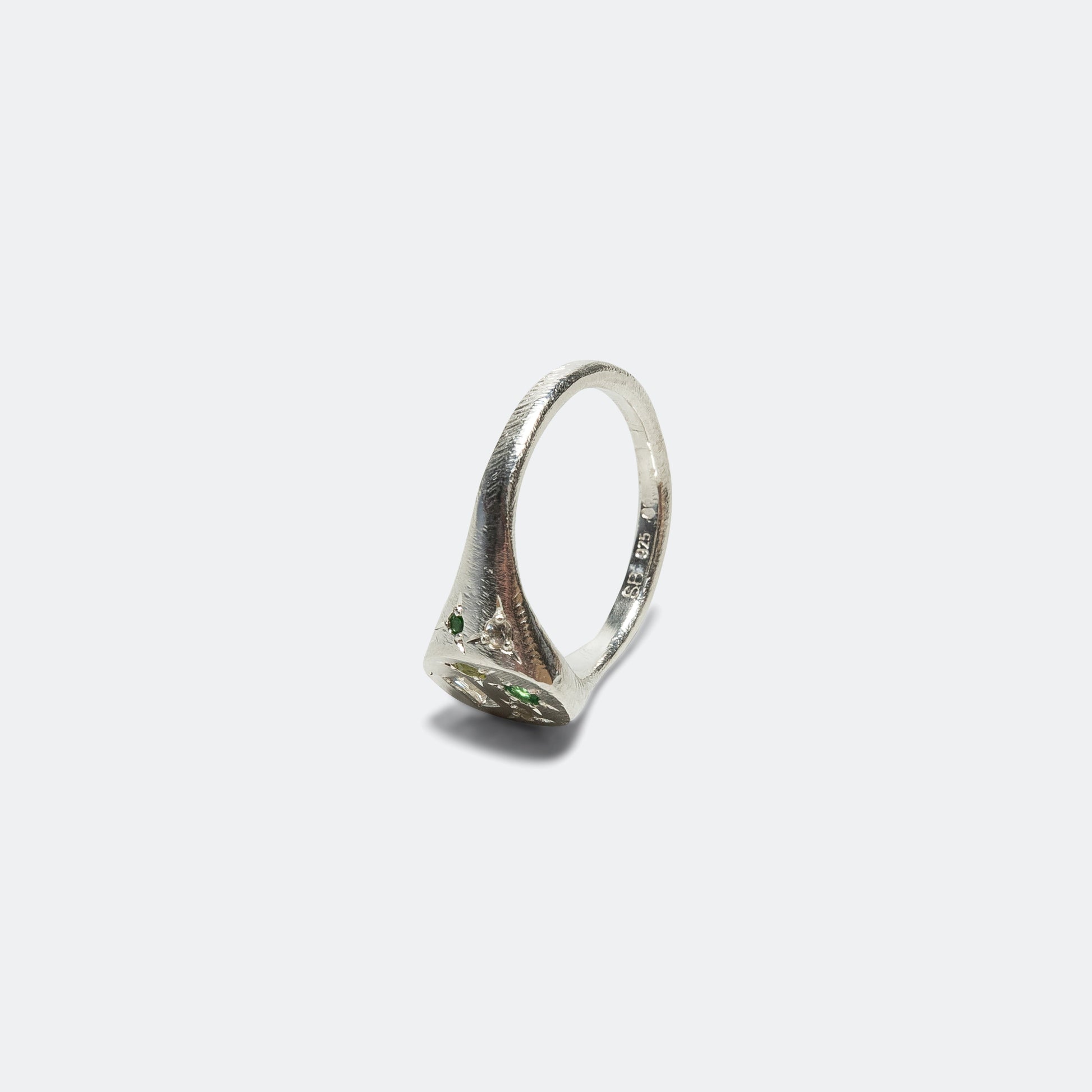 Spazio Ring - 925 Silver/Green