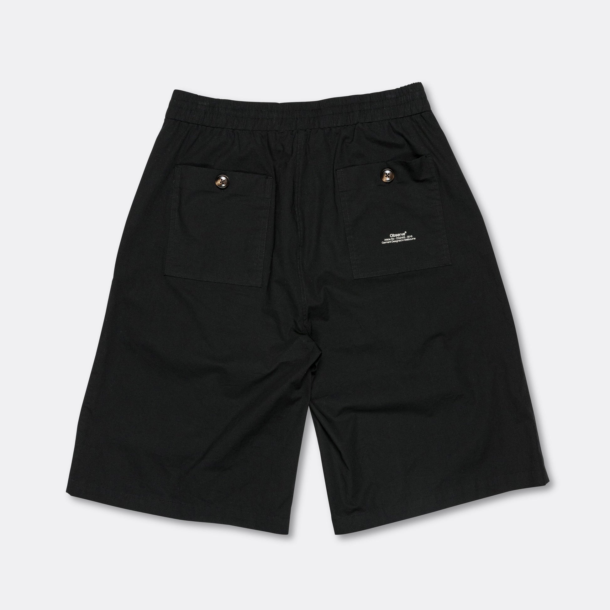 Pleated Wide Short - Black