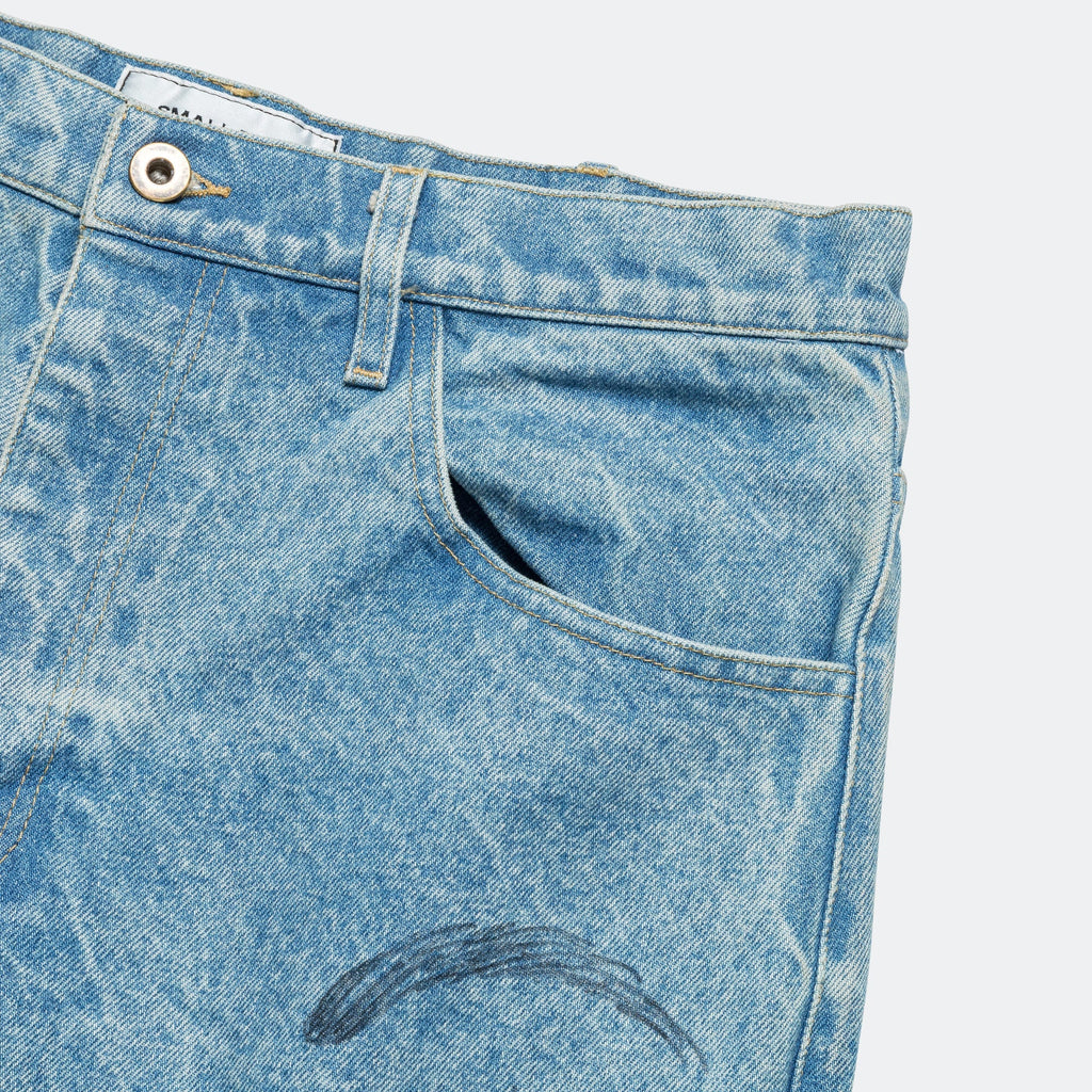 Denim Marker Drawn Jeans - Blue Indigo