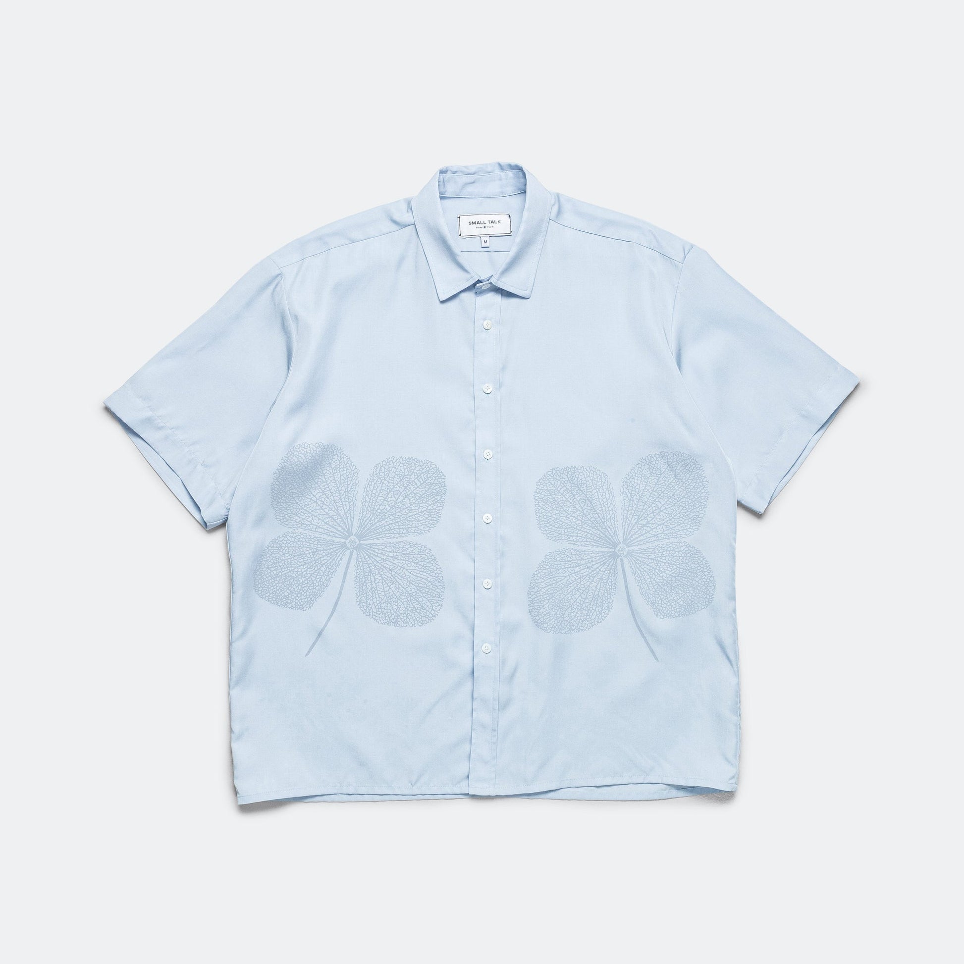 S/S Button Down - Pale Blue/Phantom Clover Print