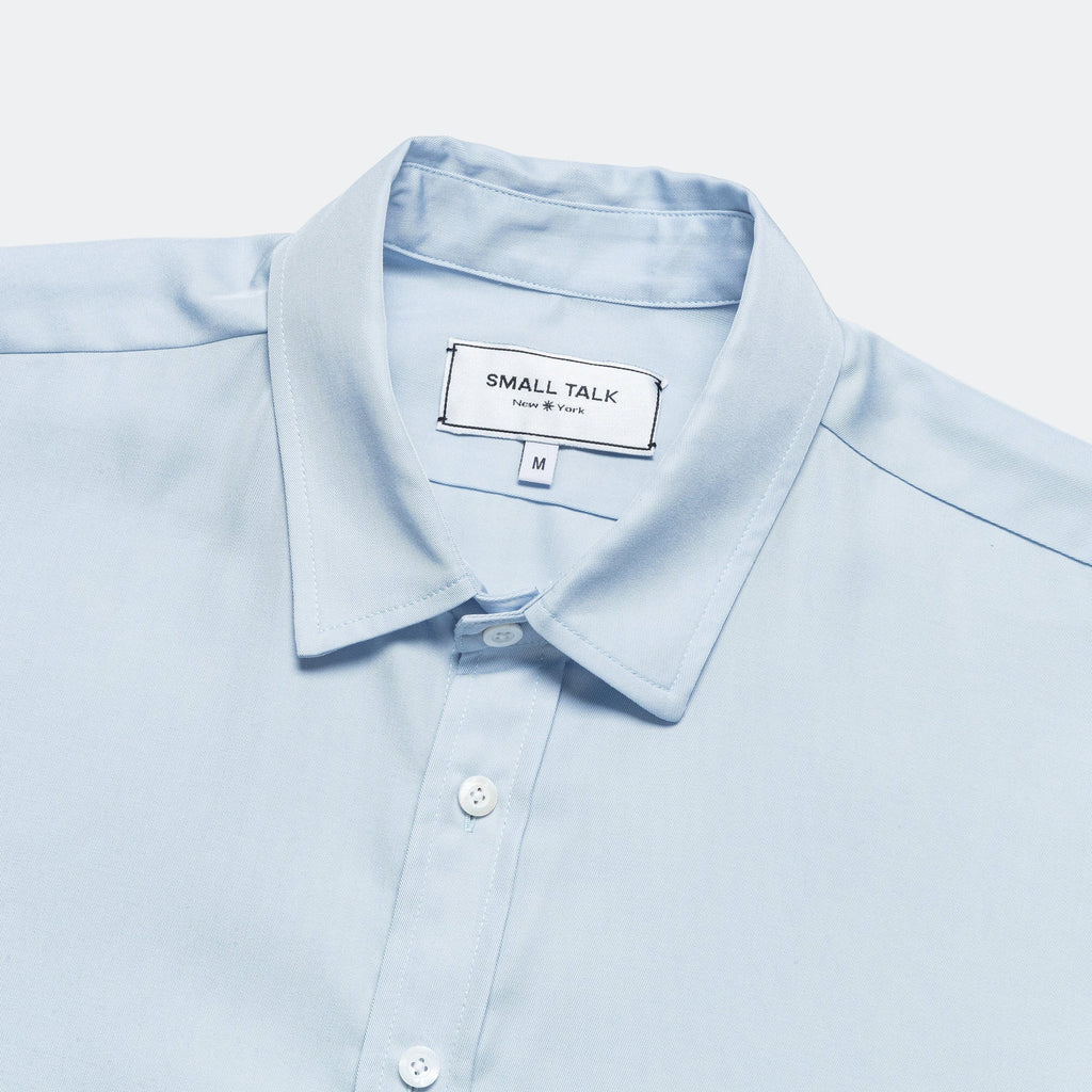 S/S Button Down - Pale Blue/Phantom Clover Print