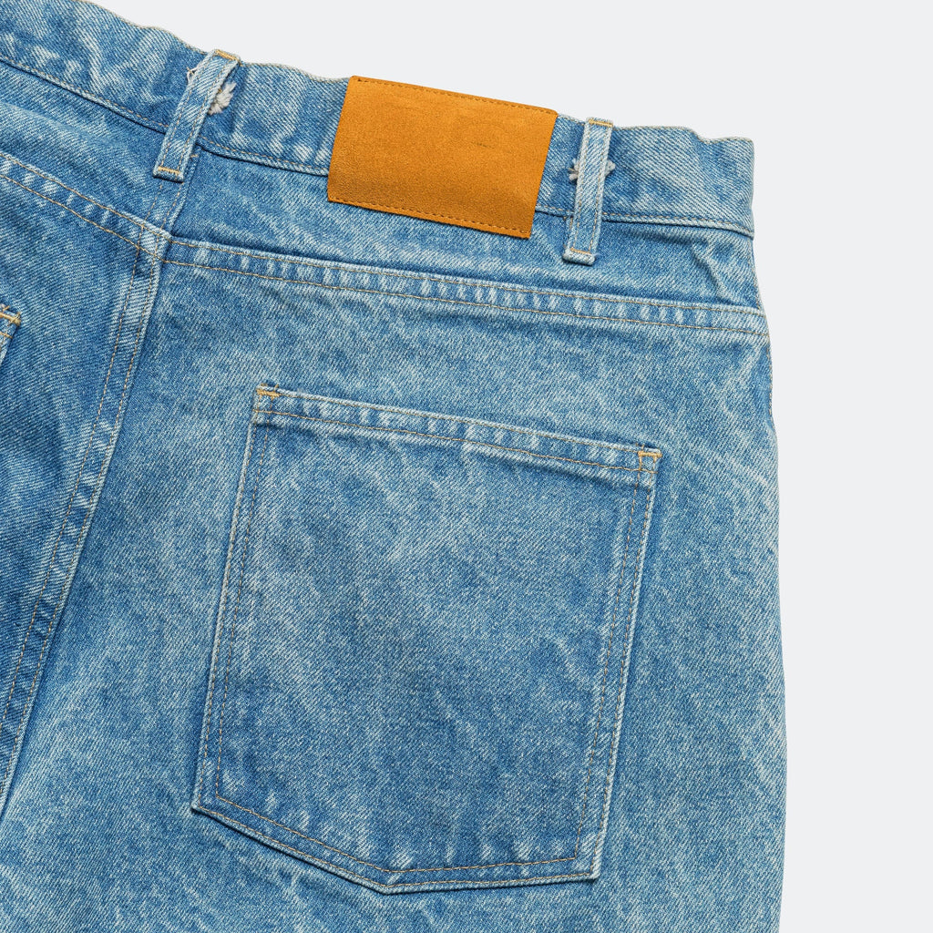 Star Cutout Jean Short - Blue Indigo