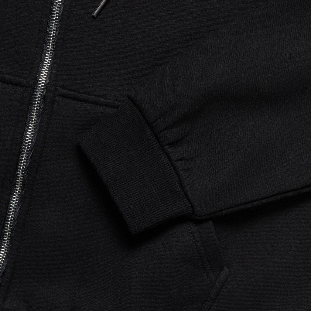 Reversible Zip-Up Hood - Black/Charcoal Waffle