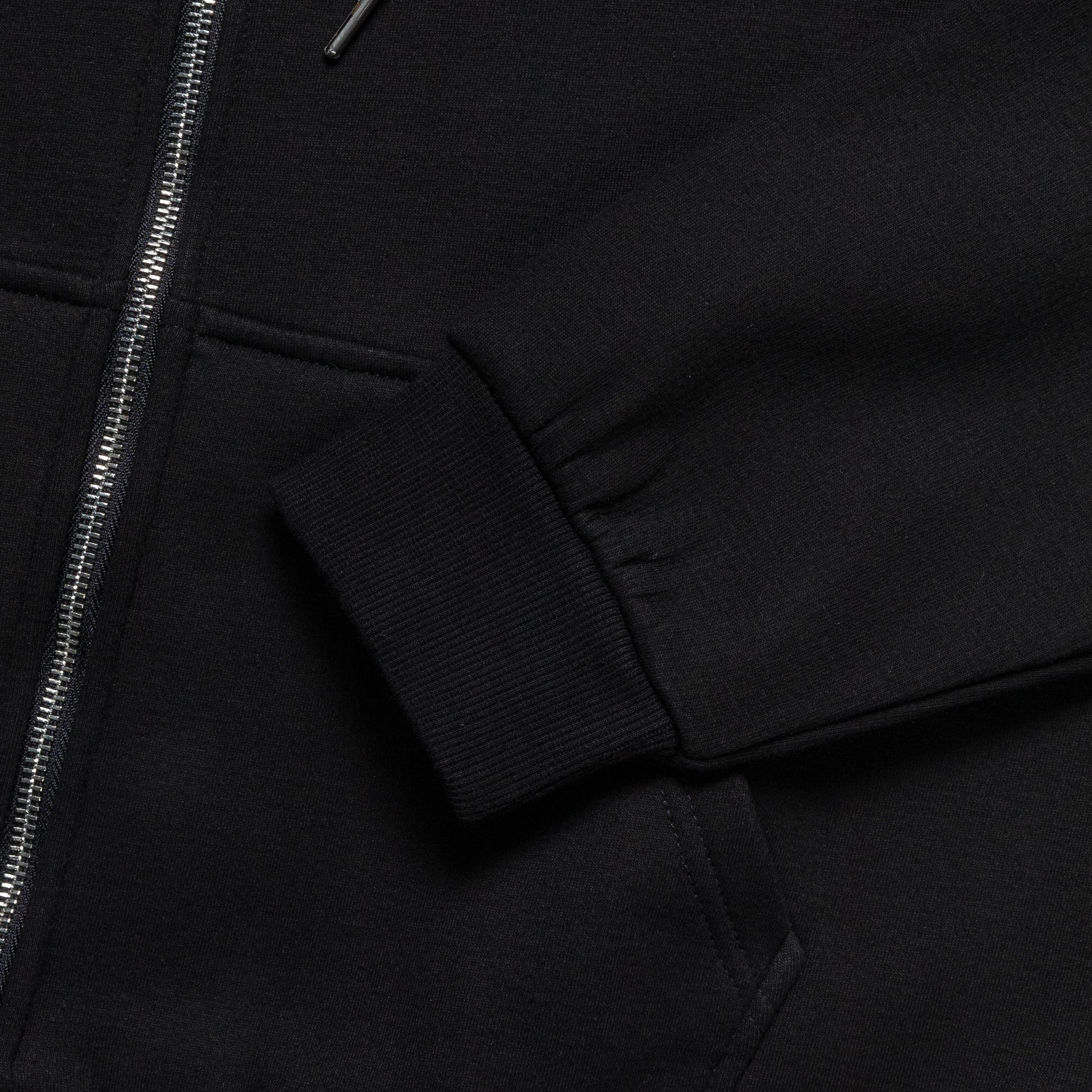 Reversible Zip-Up Hood - Black/Charcoal Waffle