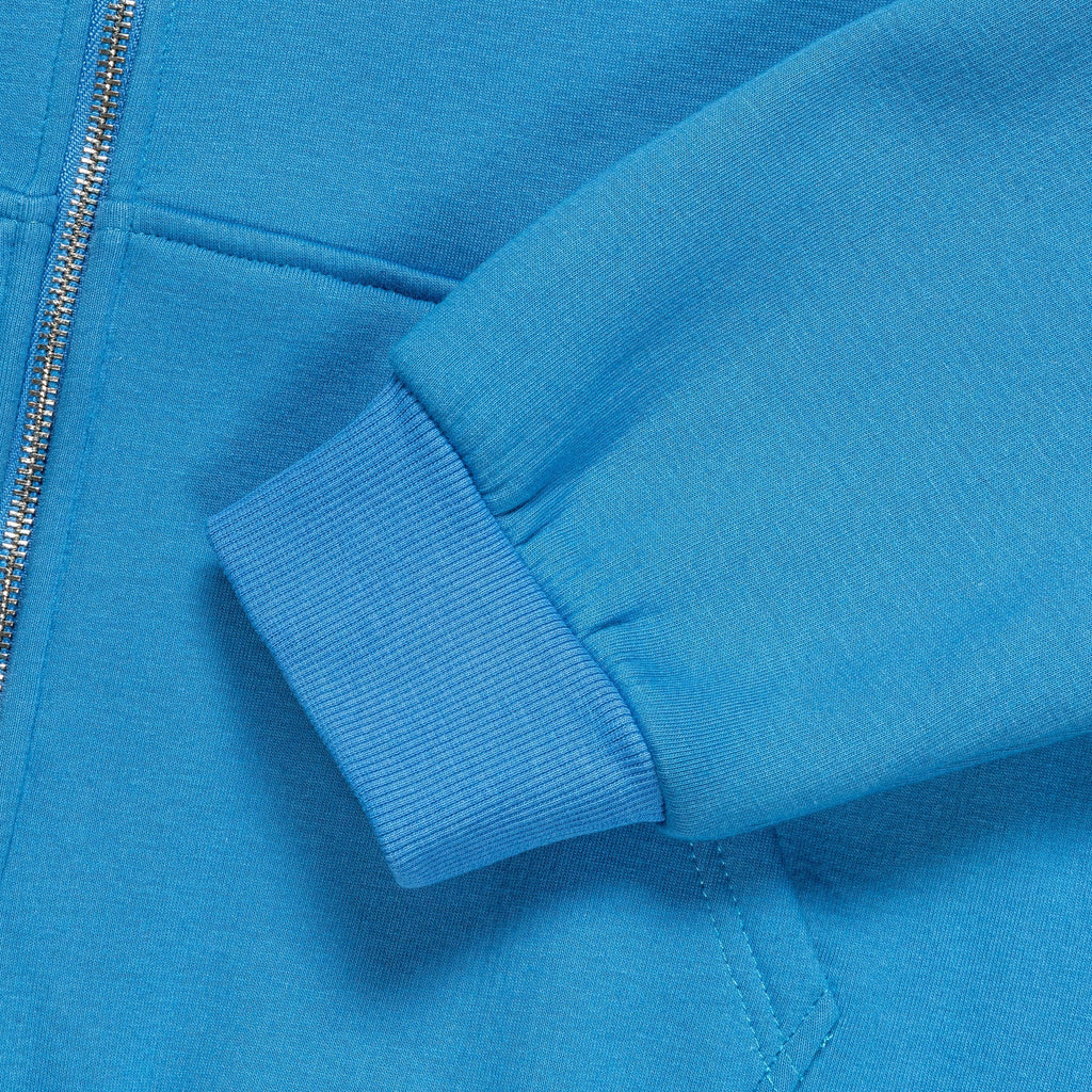 Reversible Zip-Up Hood - Cerulean Blue/Marble Waffle
