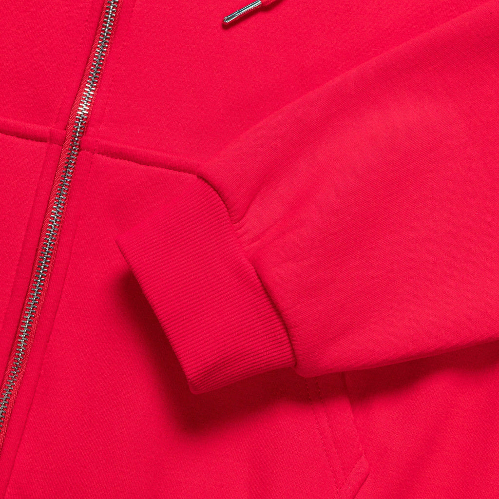 Reversible Zip-Up Hood - Red/Cream Waffle
