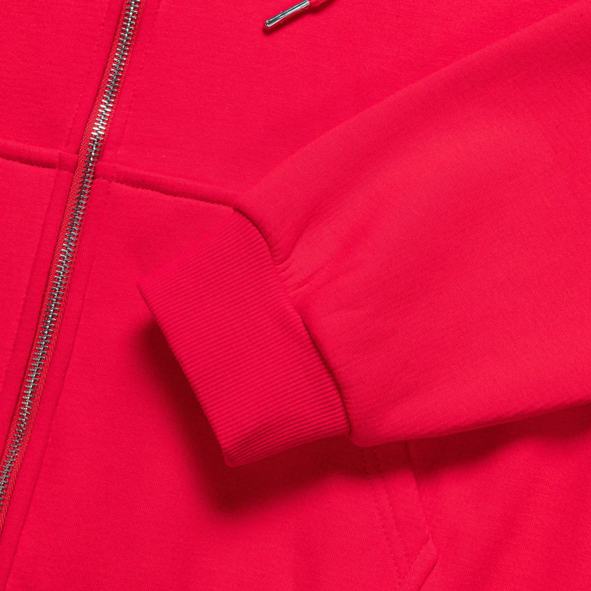 Reversible Zip-Up Hood - Red/Cream Waffle