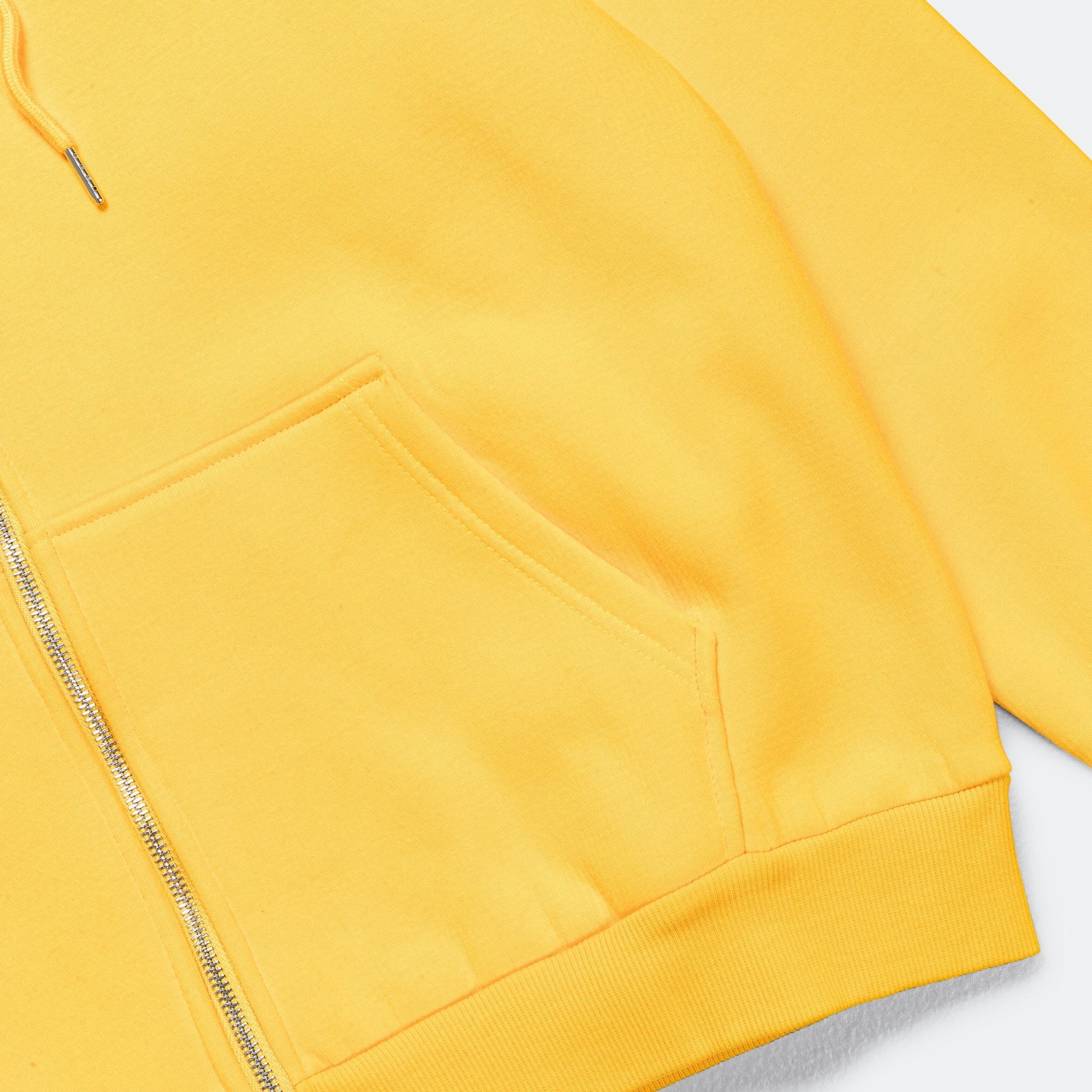 Reversible Zip-Up Hood - Yellow/Cream Waffle