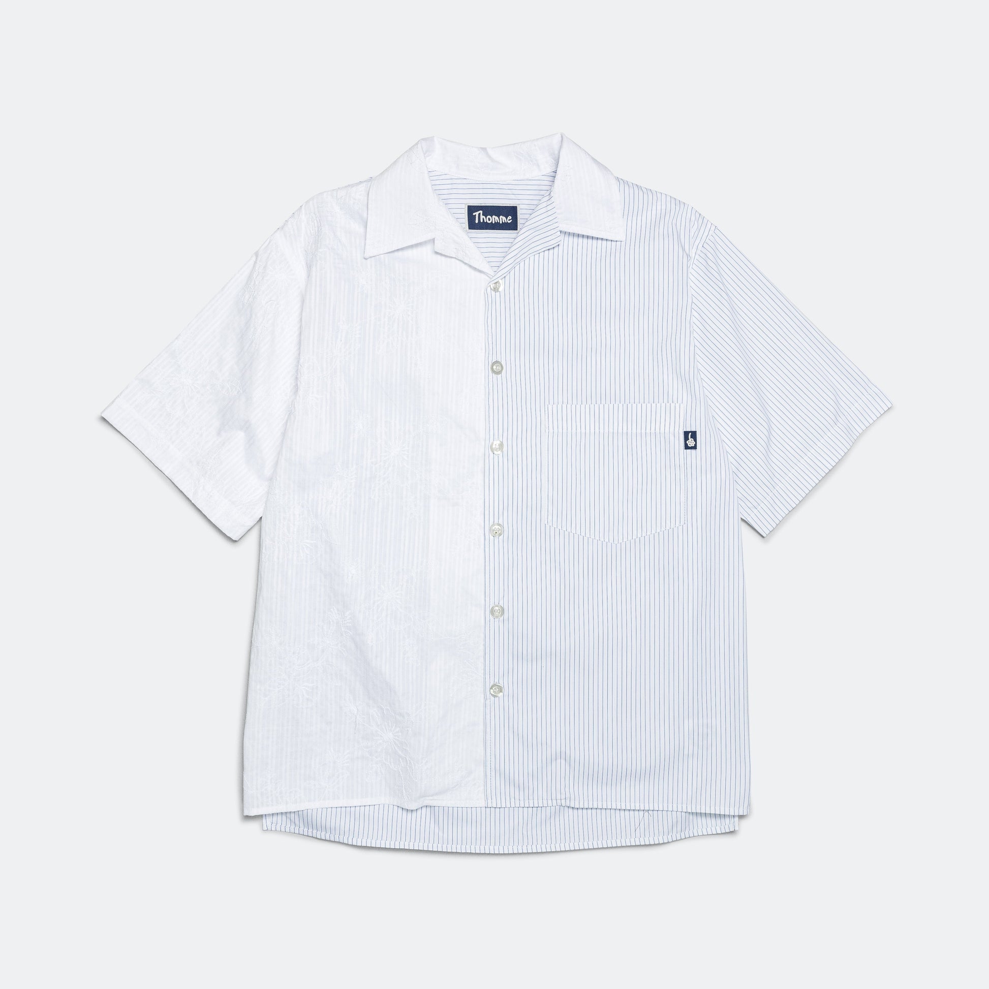 Camp Shirt Embroidered Stripe - Blue/White