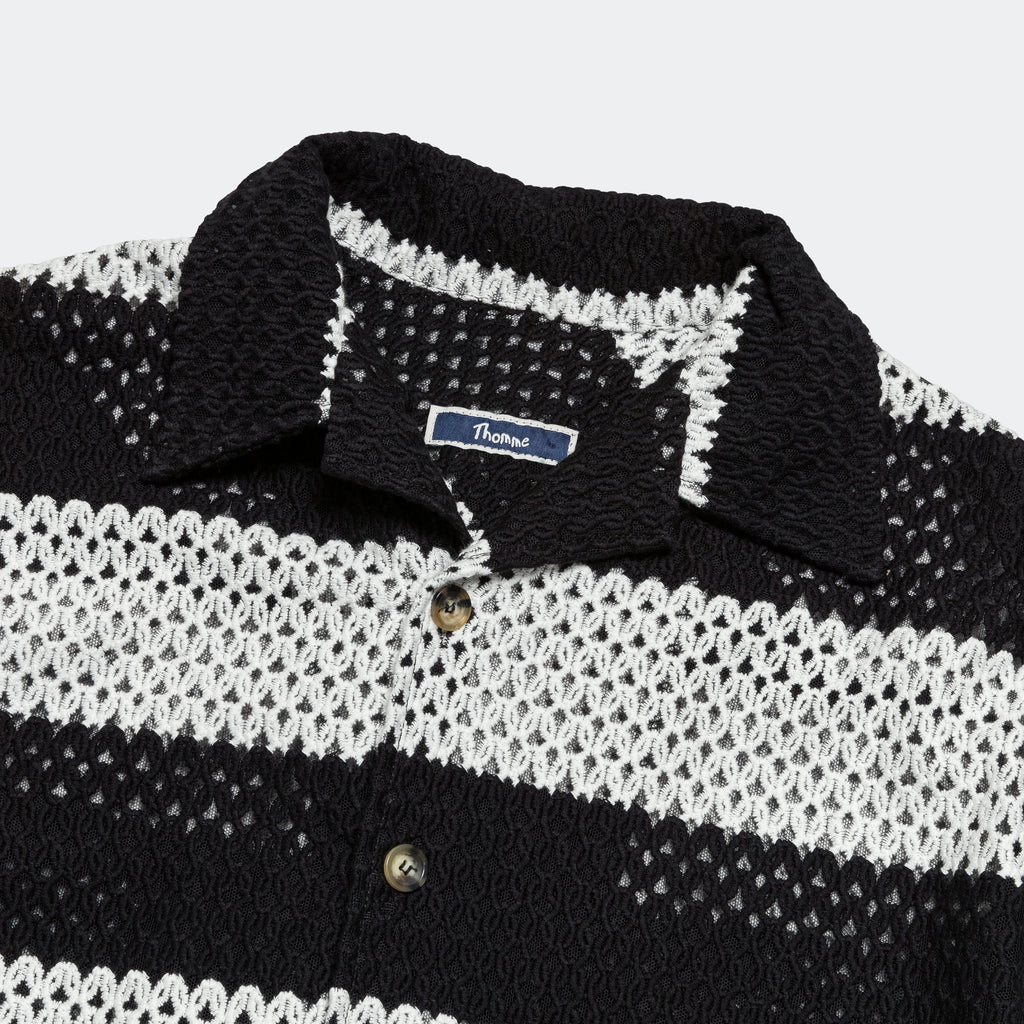 Camp Shirt Striped Lace - Black/White