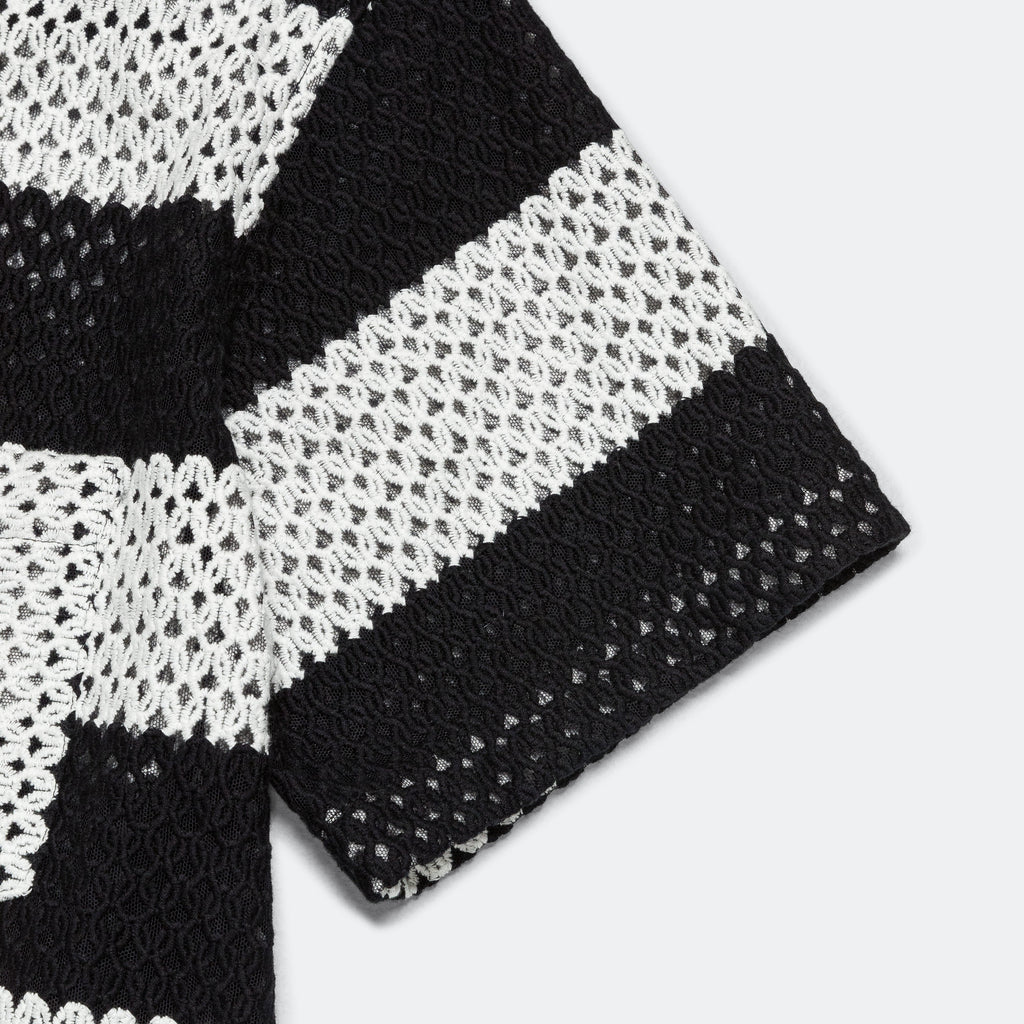 Camp Shirt Striped Lace - Black/White