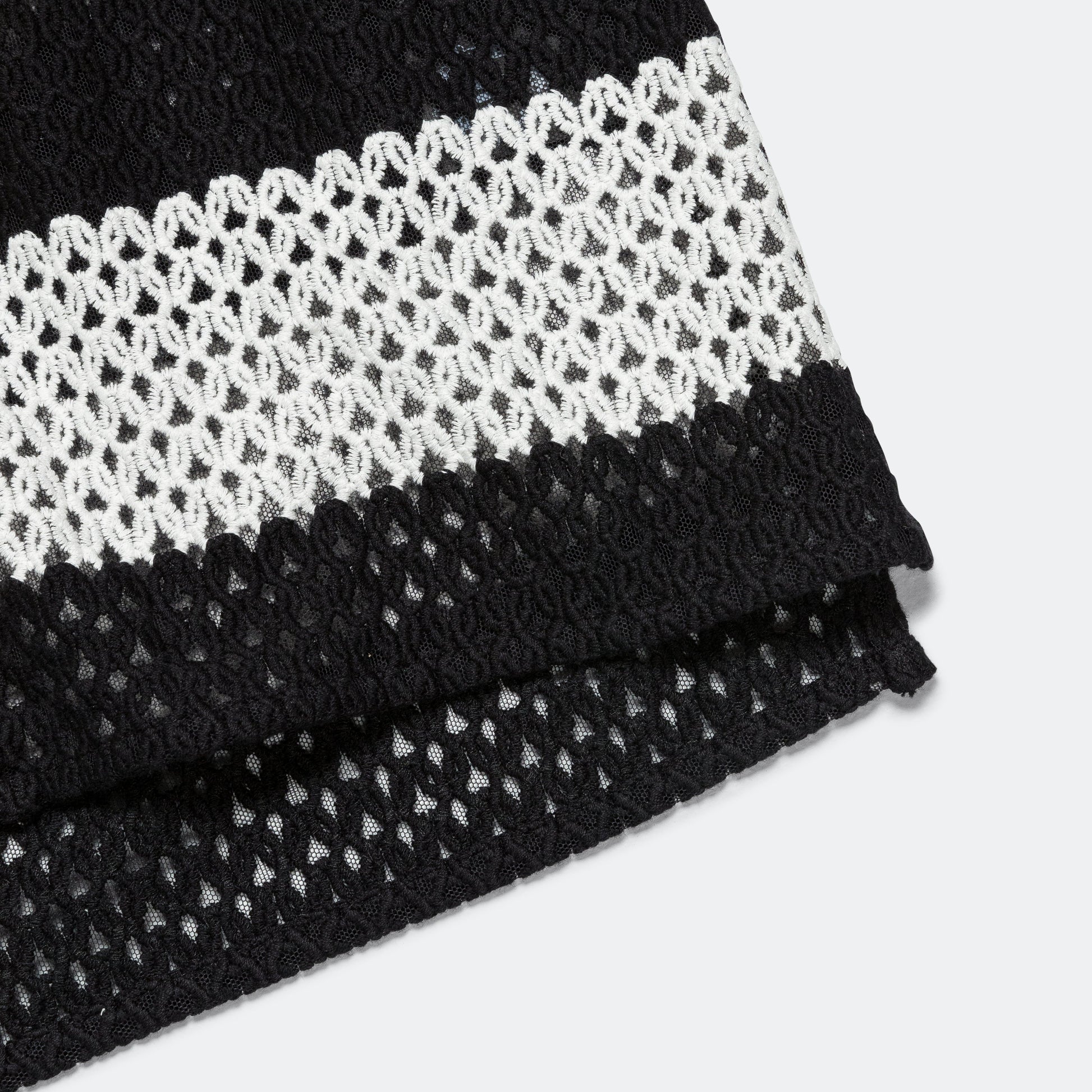 Camp Shirt Striped Lace - Black/White