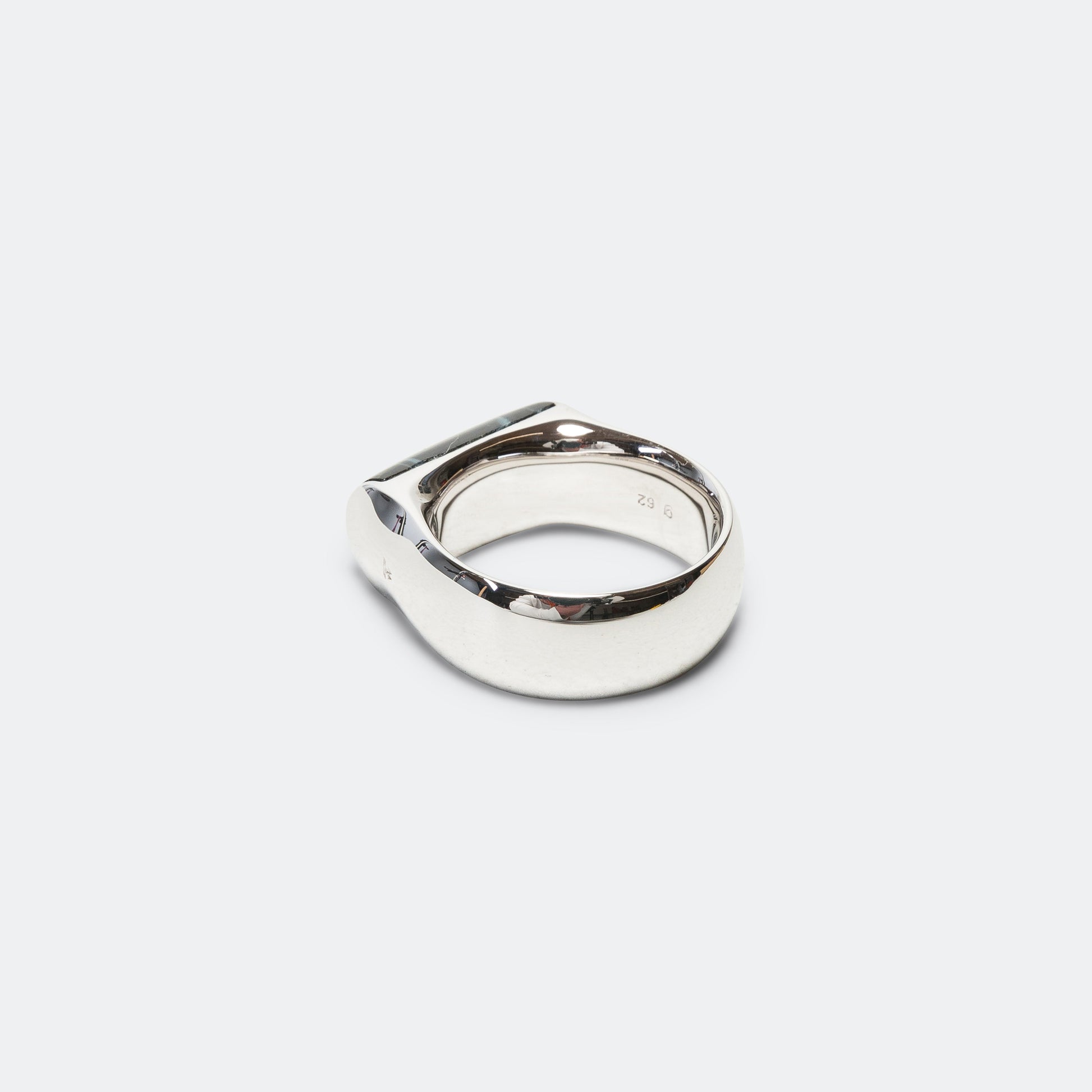 Crest Ring Blue Hawk Eye - 925 Silver