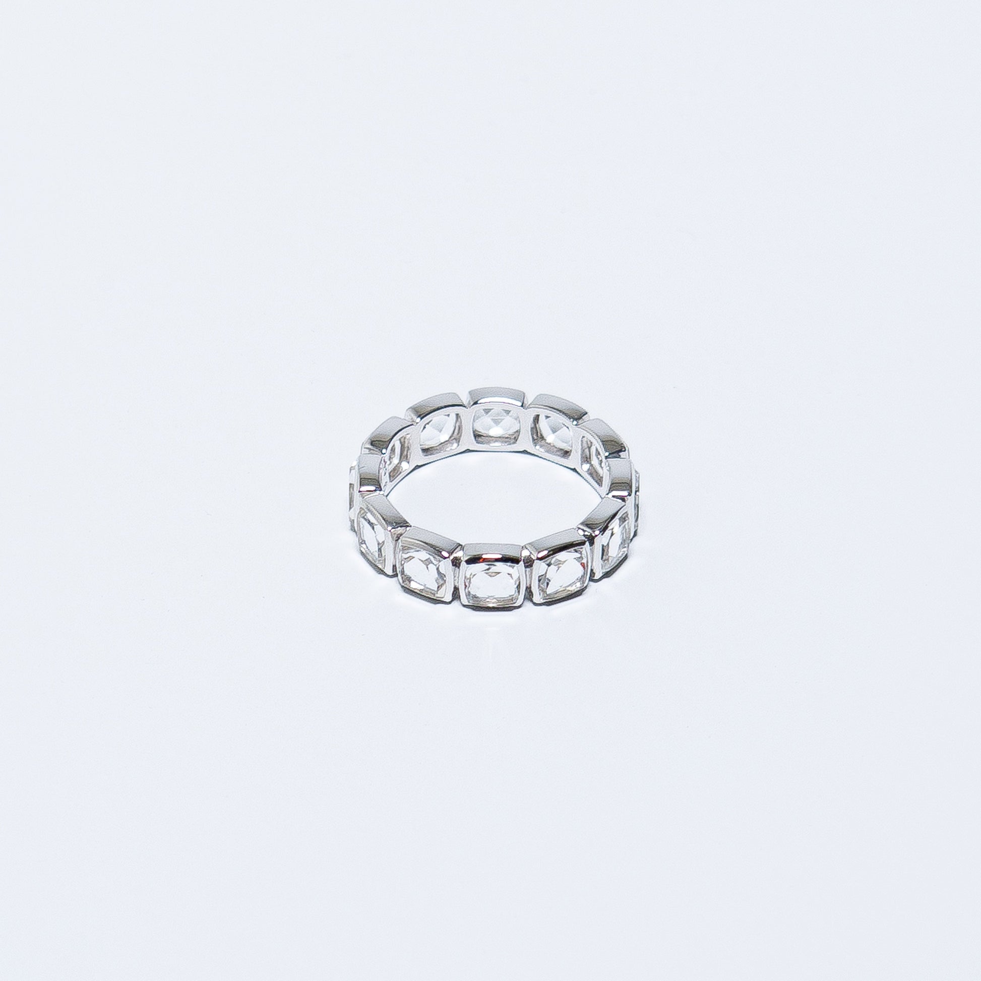 Cushion Band Ring - Rock Crystal