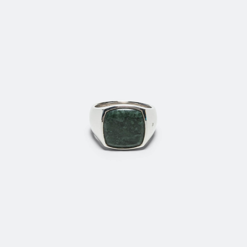 Cushion Ring - Green Marble