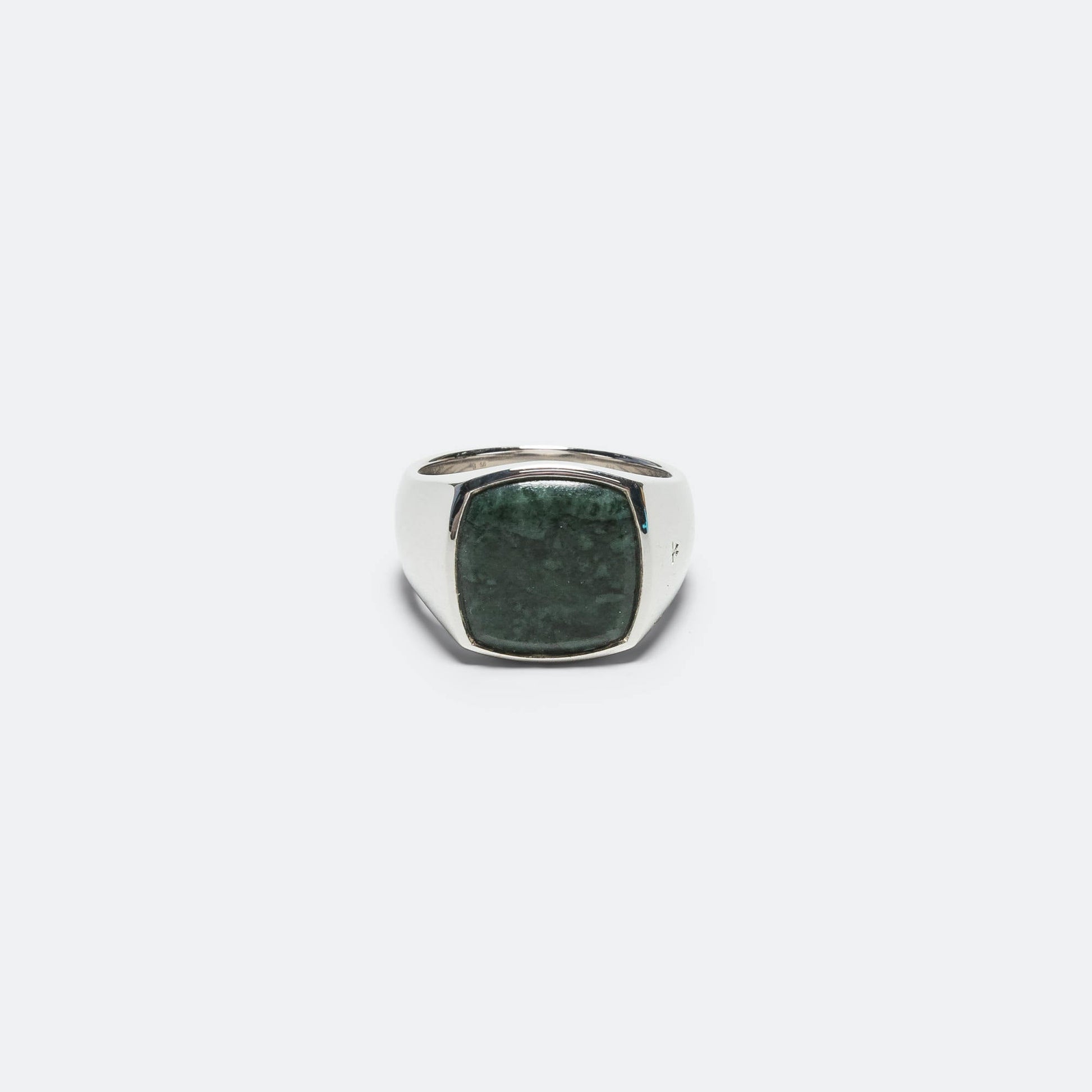 Cushion Ring - Green Marble