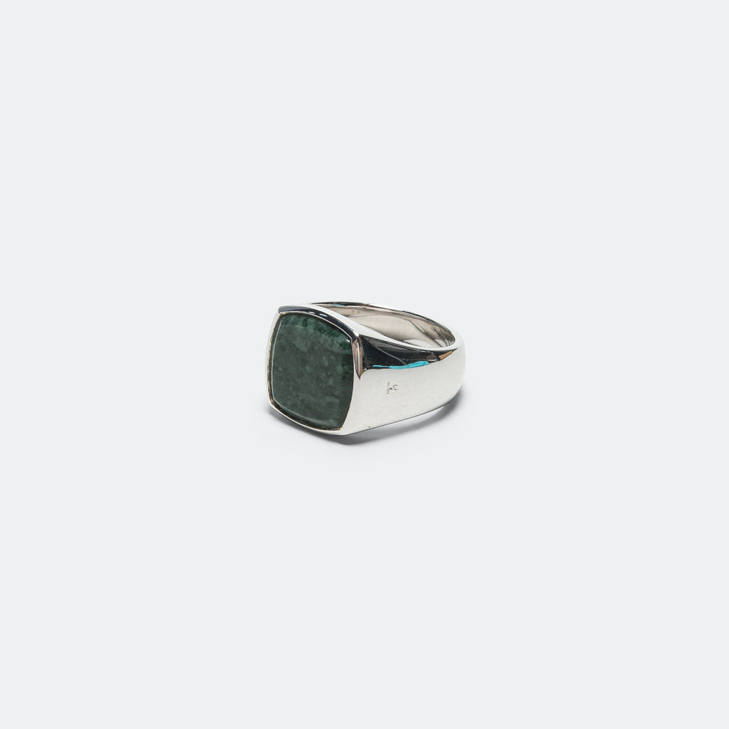 Cushion Ring - Green Marble