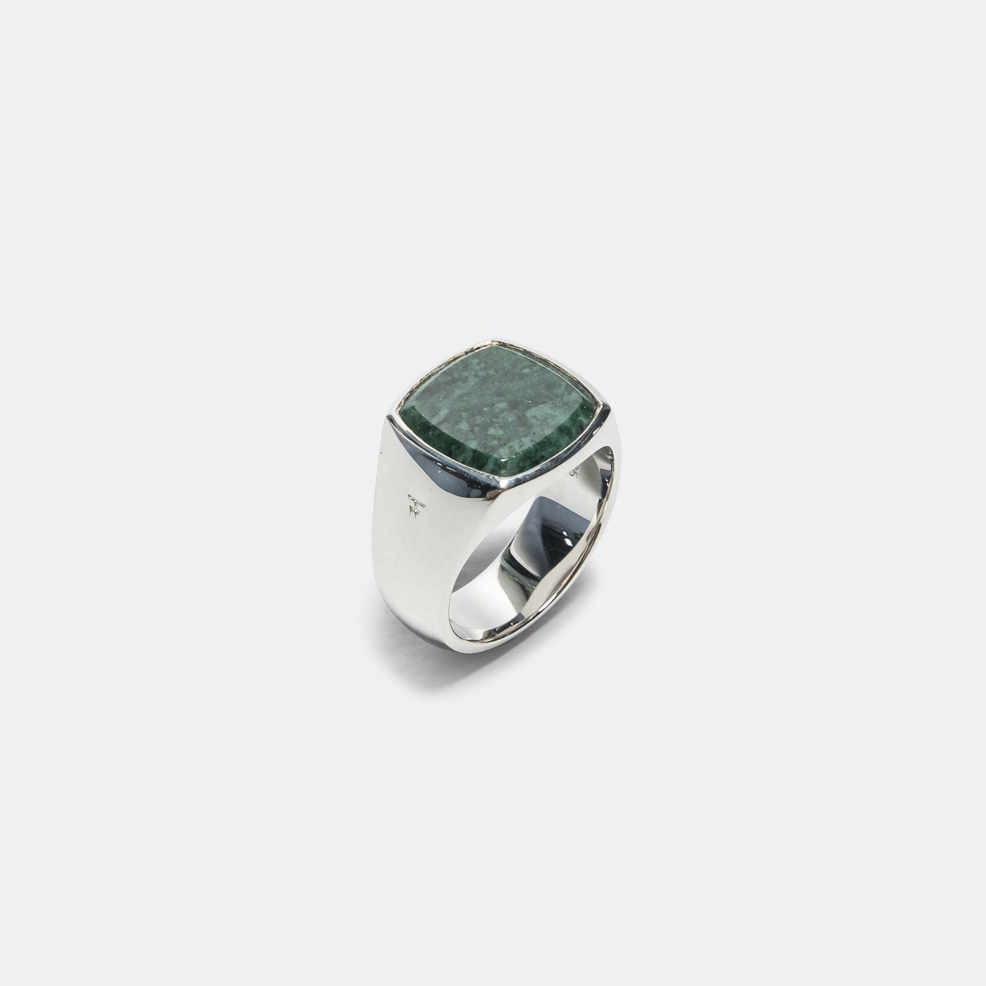 Cushion Ring - Green Marble