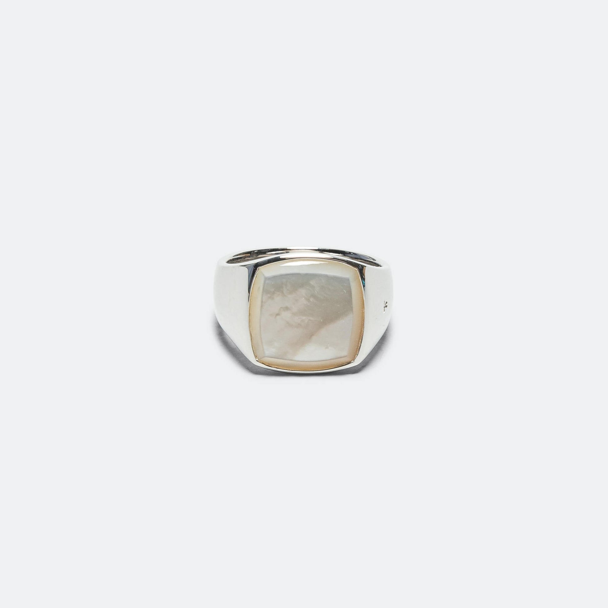 Cushion Ring - White Mother of Pearl/925 Silver