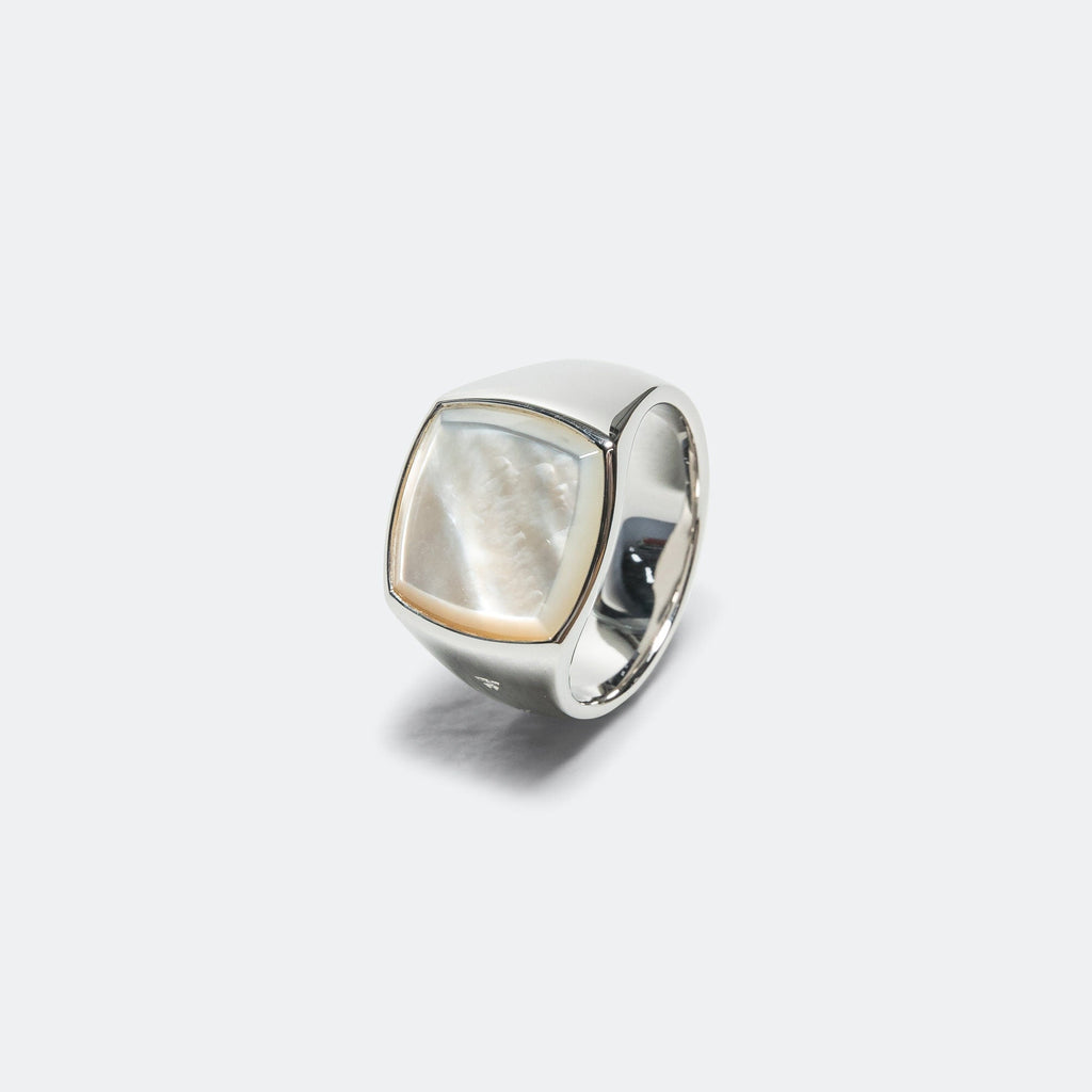 Cushion Ring - White Mother of Pearl/925 Silver