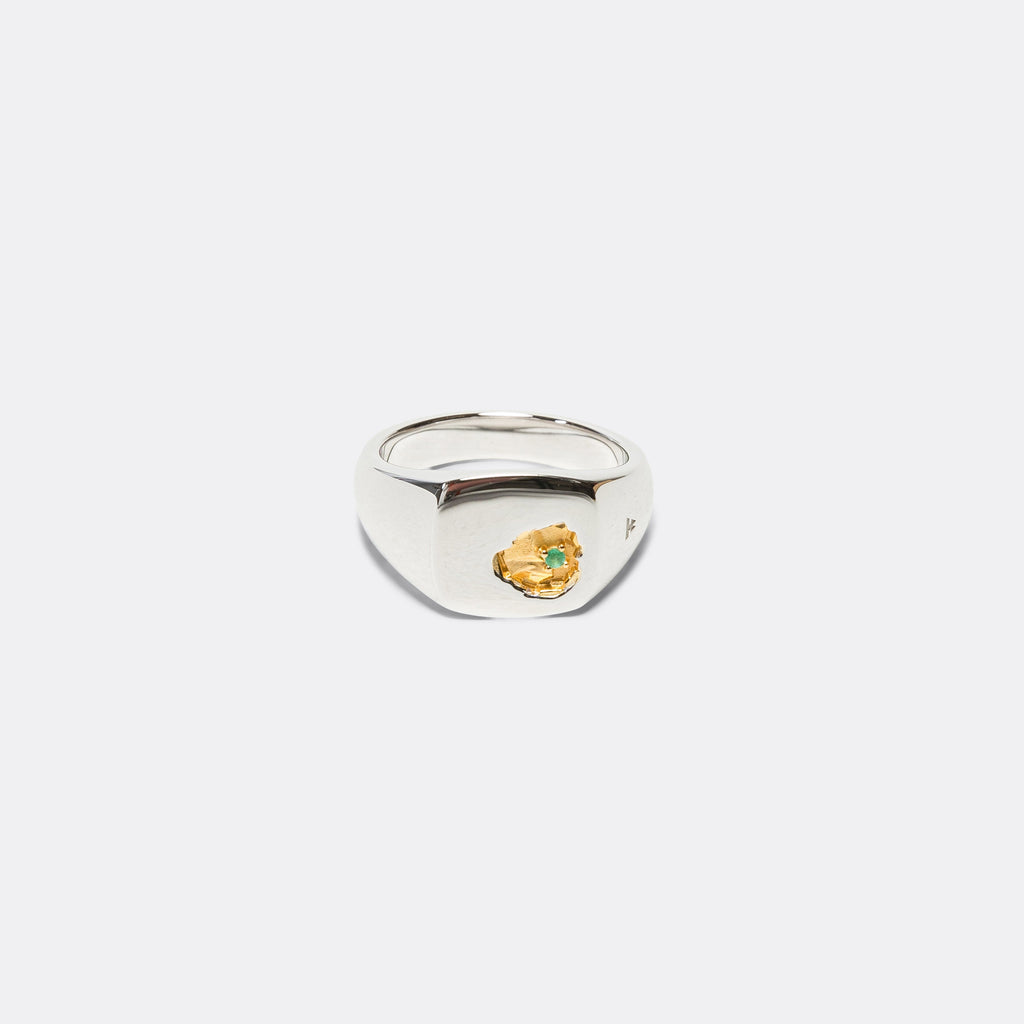 Mined Ring - Small Emerald