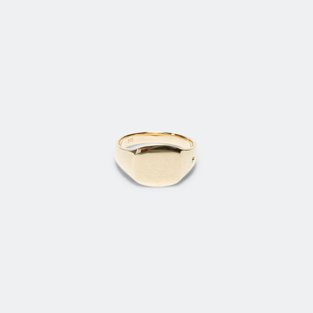 Mini Signet Cushion Ring - 9K Gold