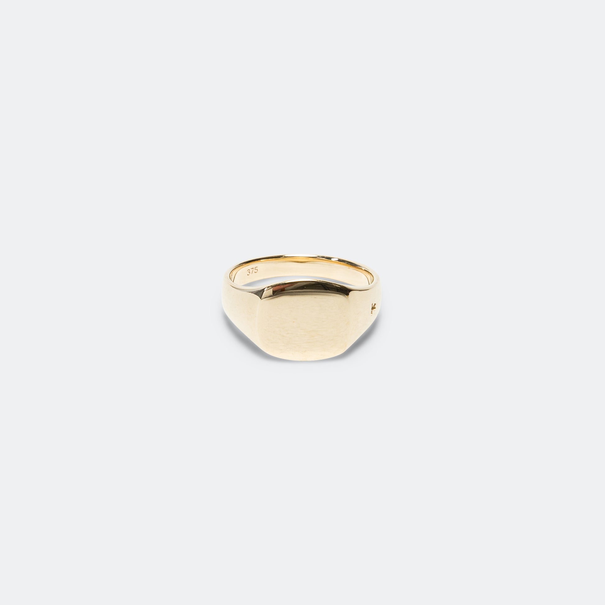 Mini Signet Cushion Ring - 9K Gold