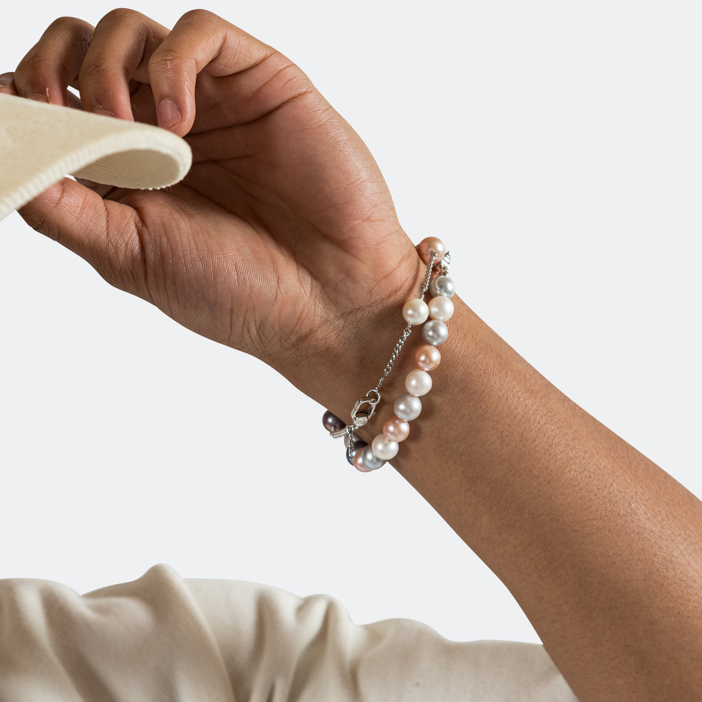 PPF Multicolour Pearl Bracelet - 925 Silver