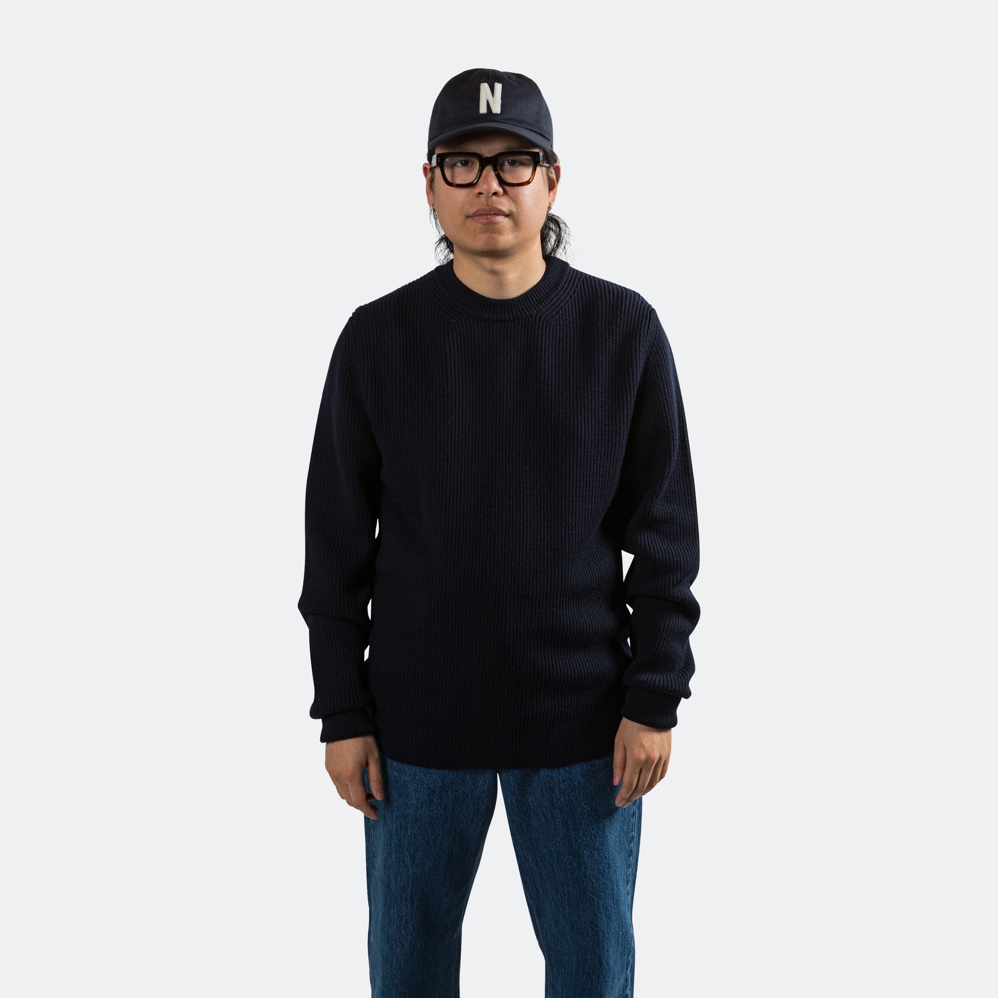 Henning Merino Crew - Dark Navy