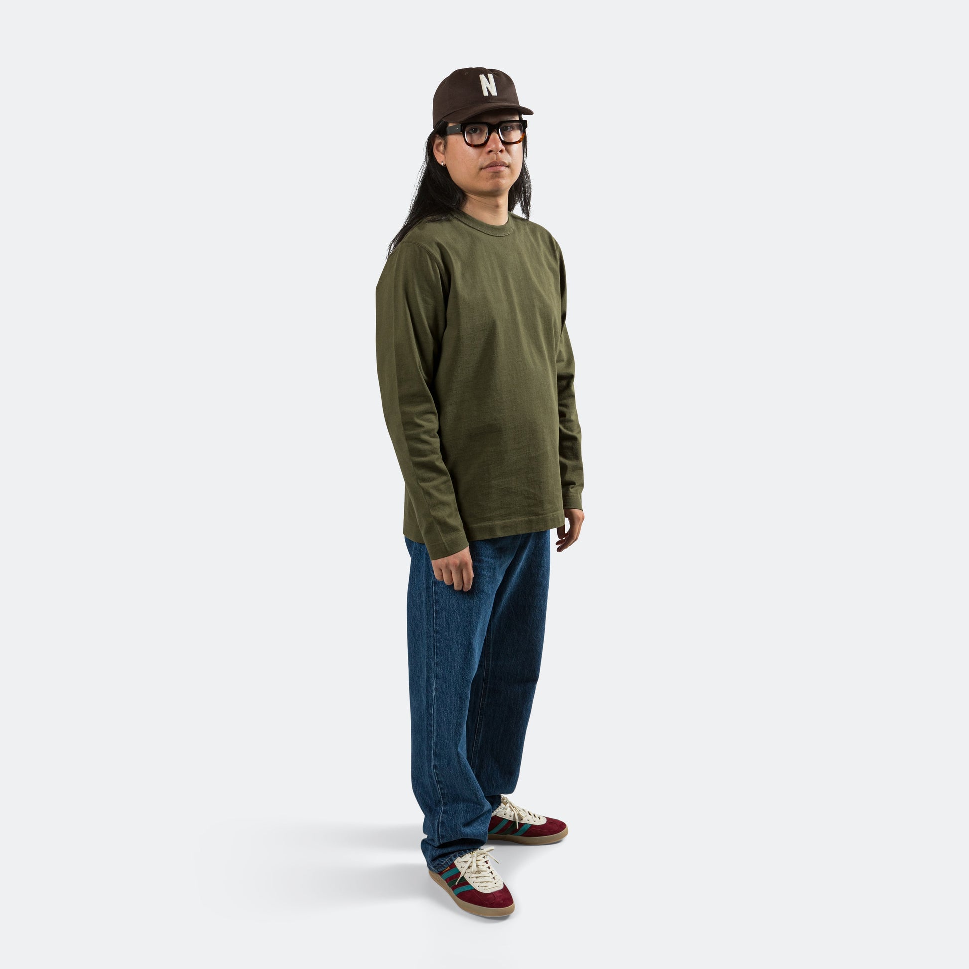 Holger Relaxed Organic Heavy Tab Series LS T-Shirt - Army Green