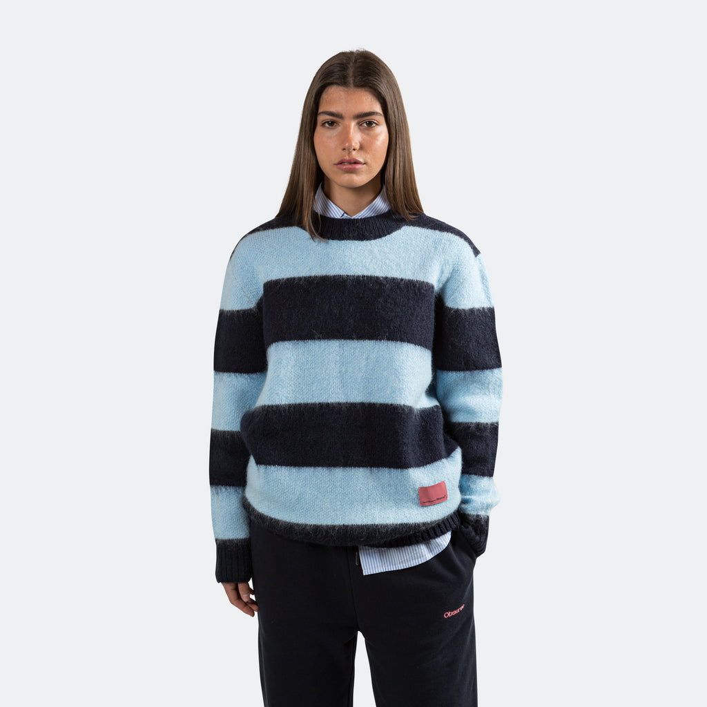 Striped Knit Sweater - Blue