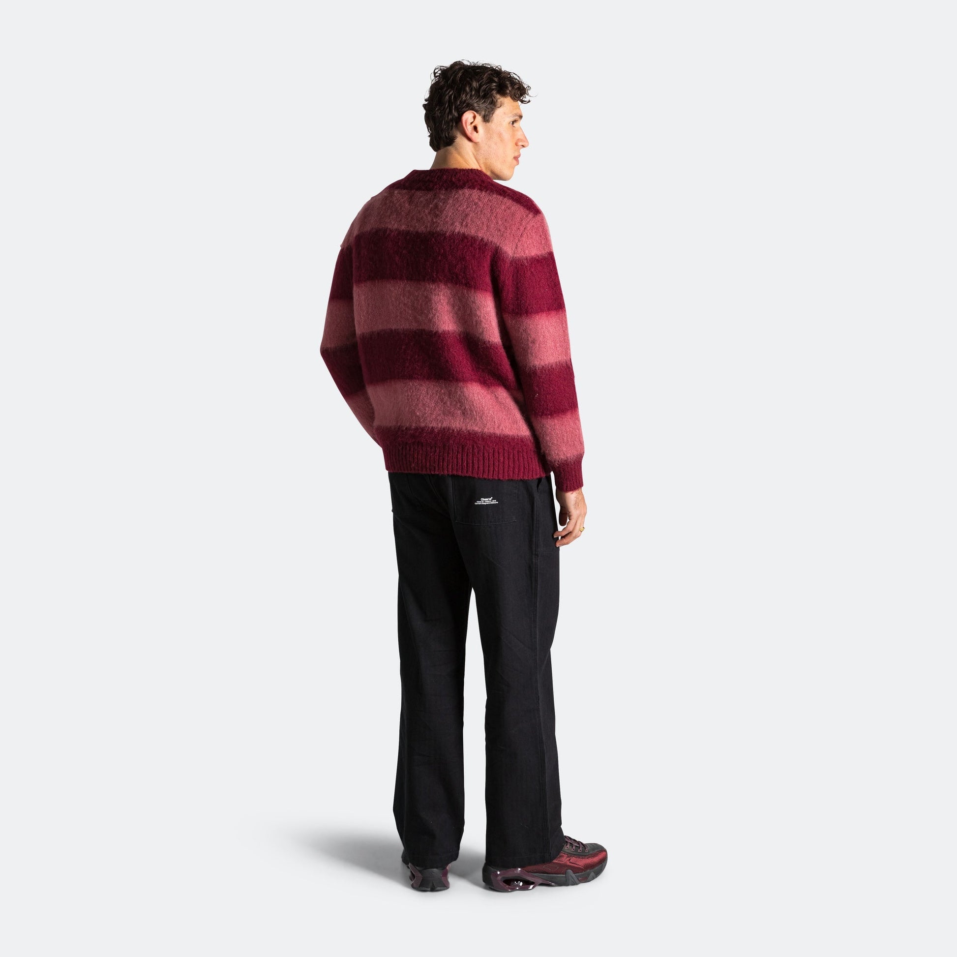 Mohair Striped Knit - Rose