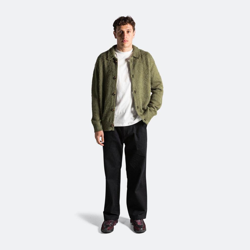 Mohair Collared Button Up - Forest