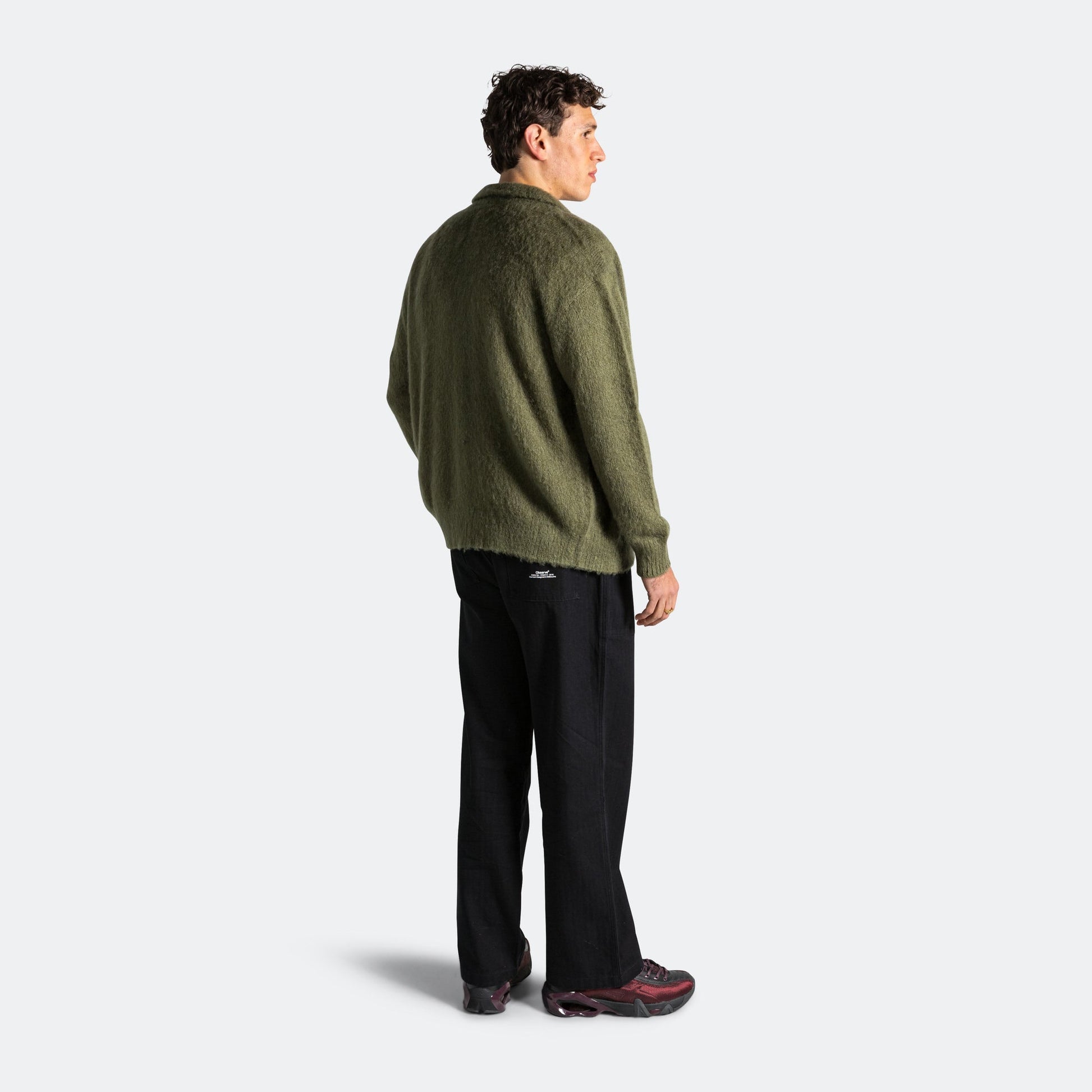 Mohair Collared Button Up - Forest