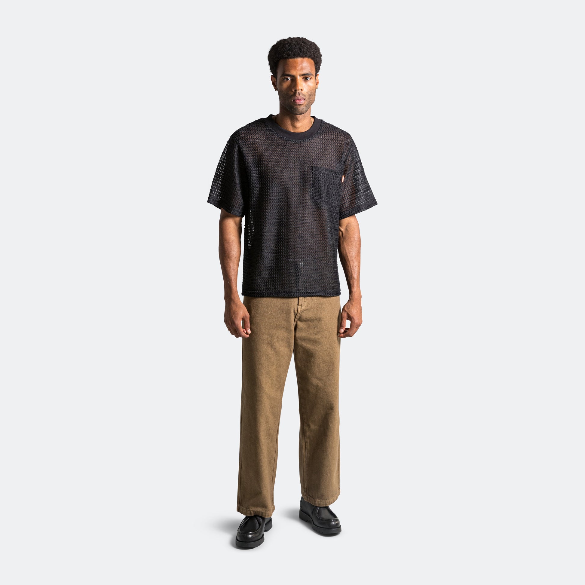Mesh Lace T-Shirt - Black