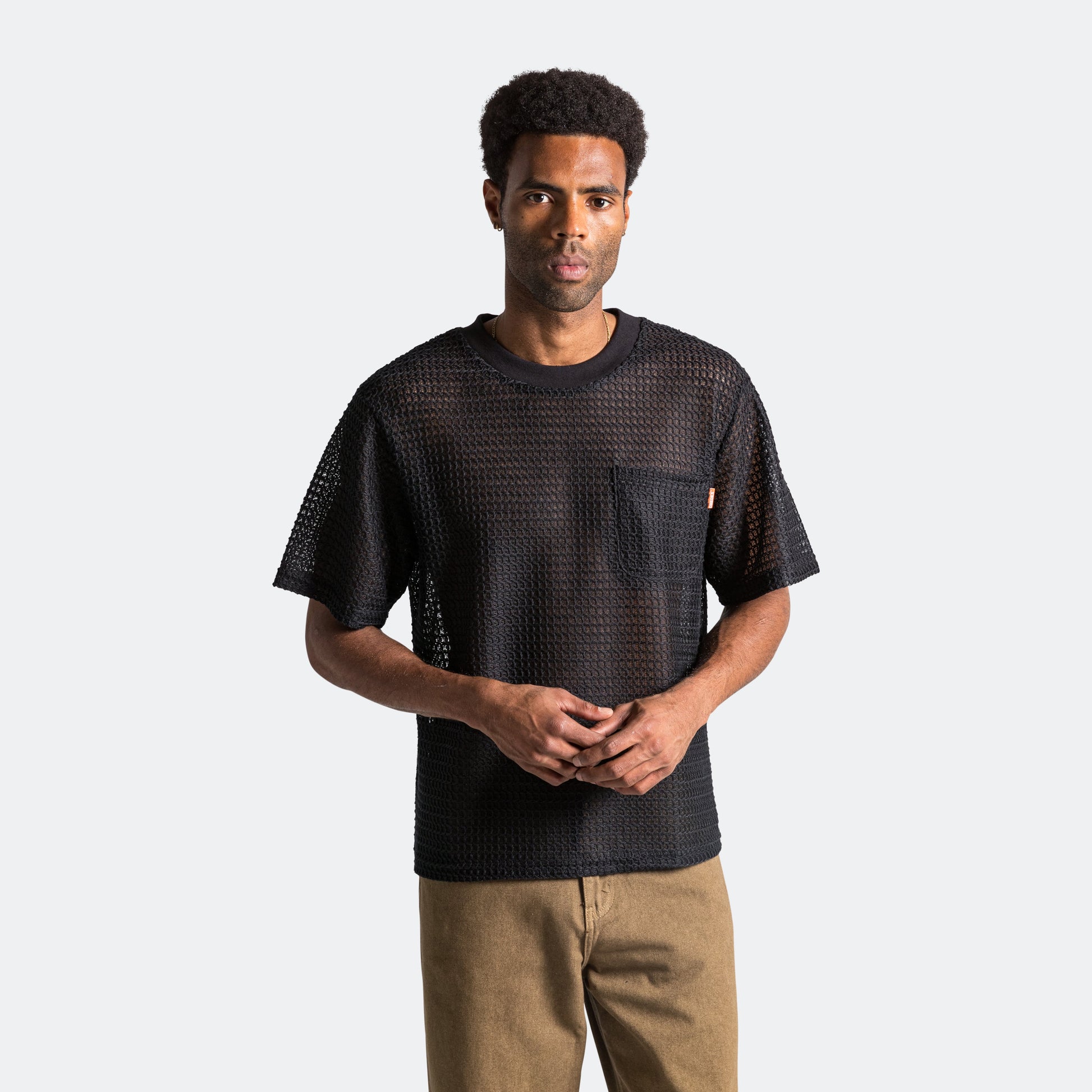 Mesh Lace T-Shirt - Black