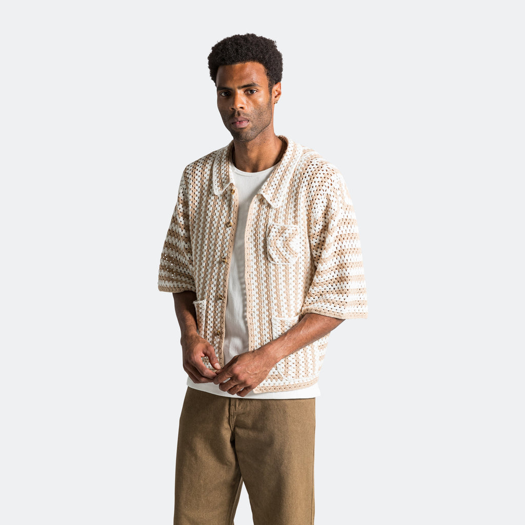 Crochet Cuban Shirt - Biscuit