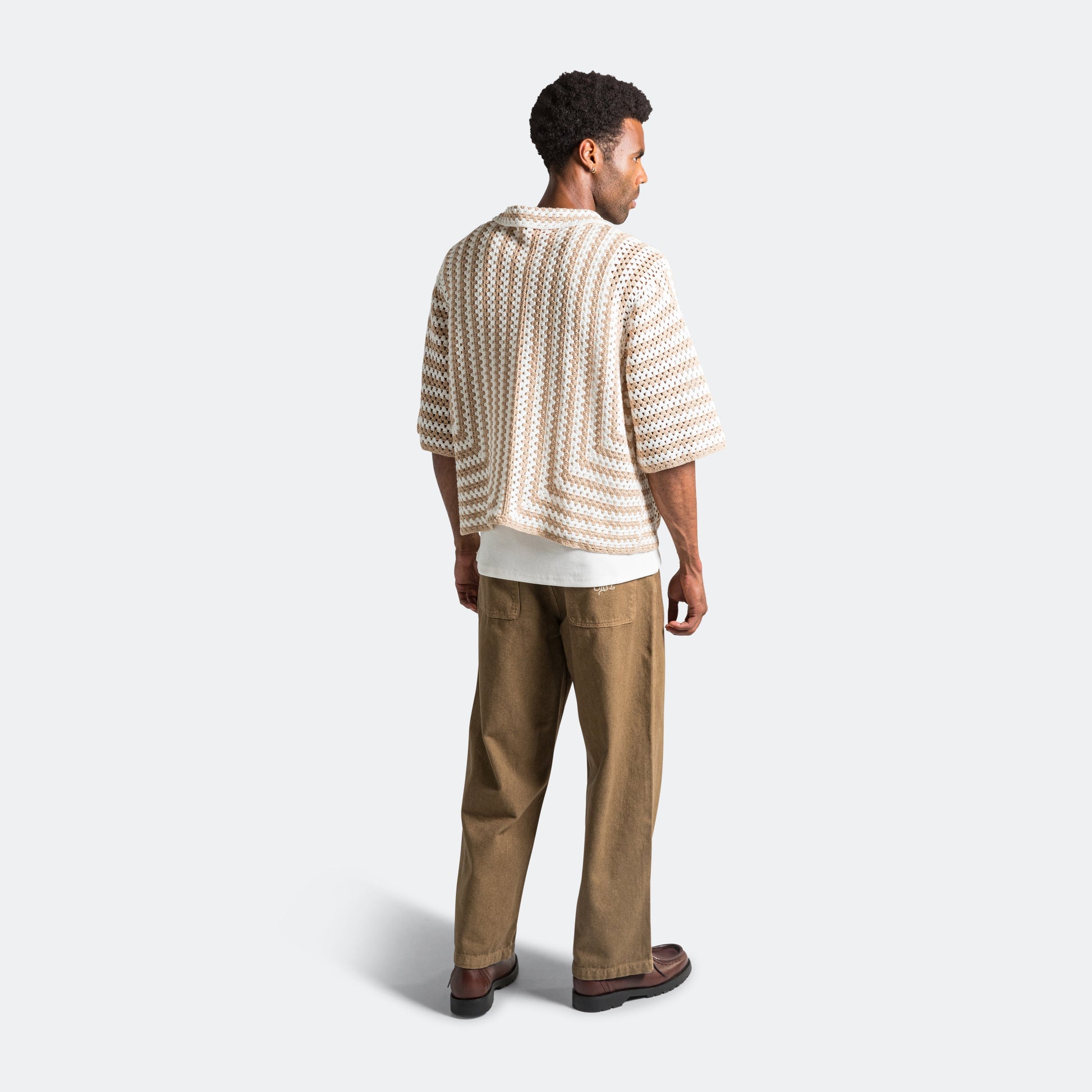 Crochet Cuban Shirt - Biscuit