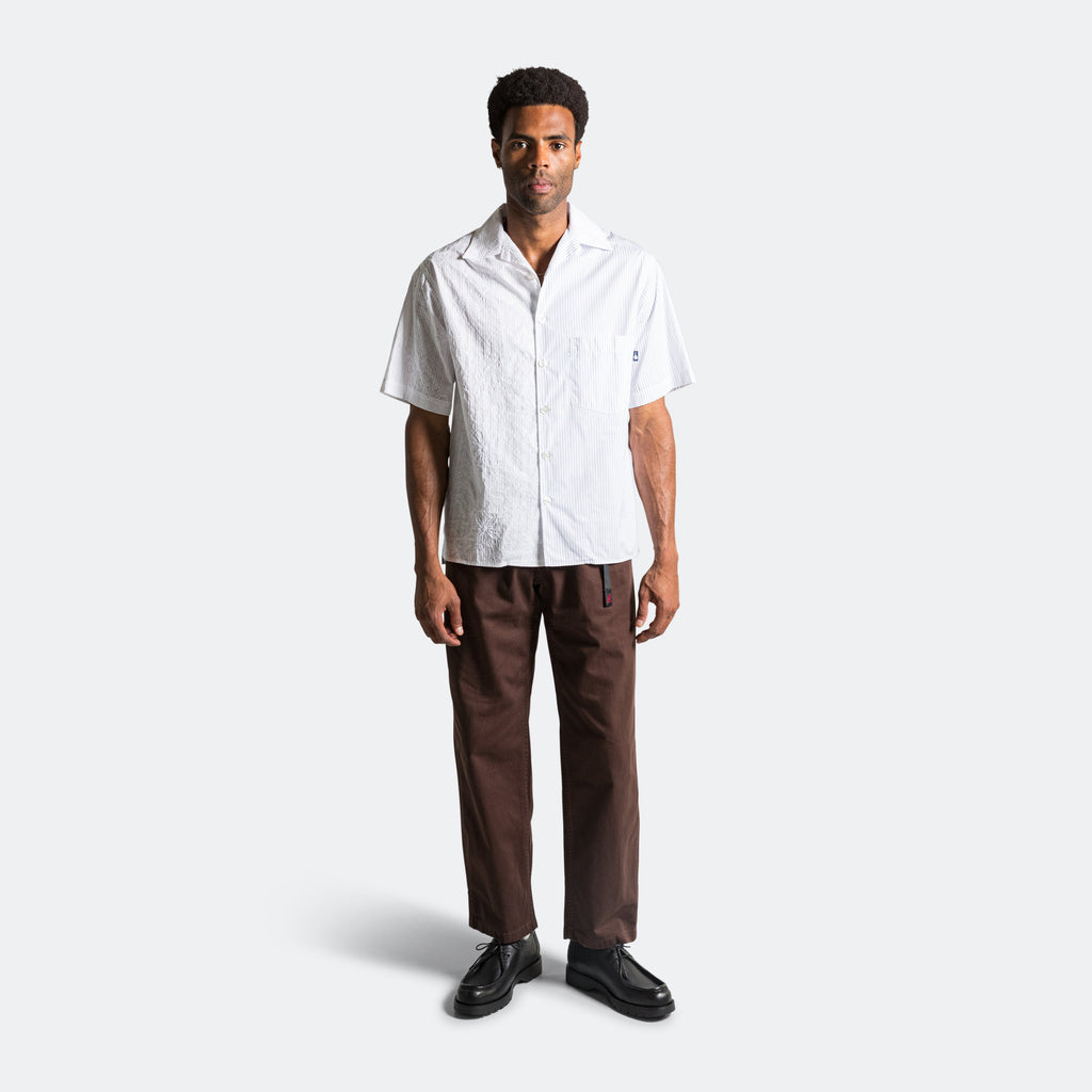 Camp Shirt Embroidered Stripe - Blue/White